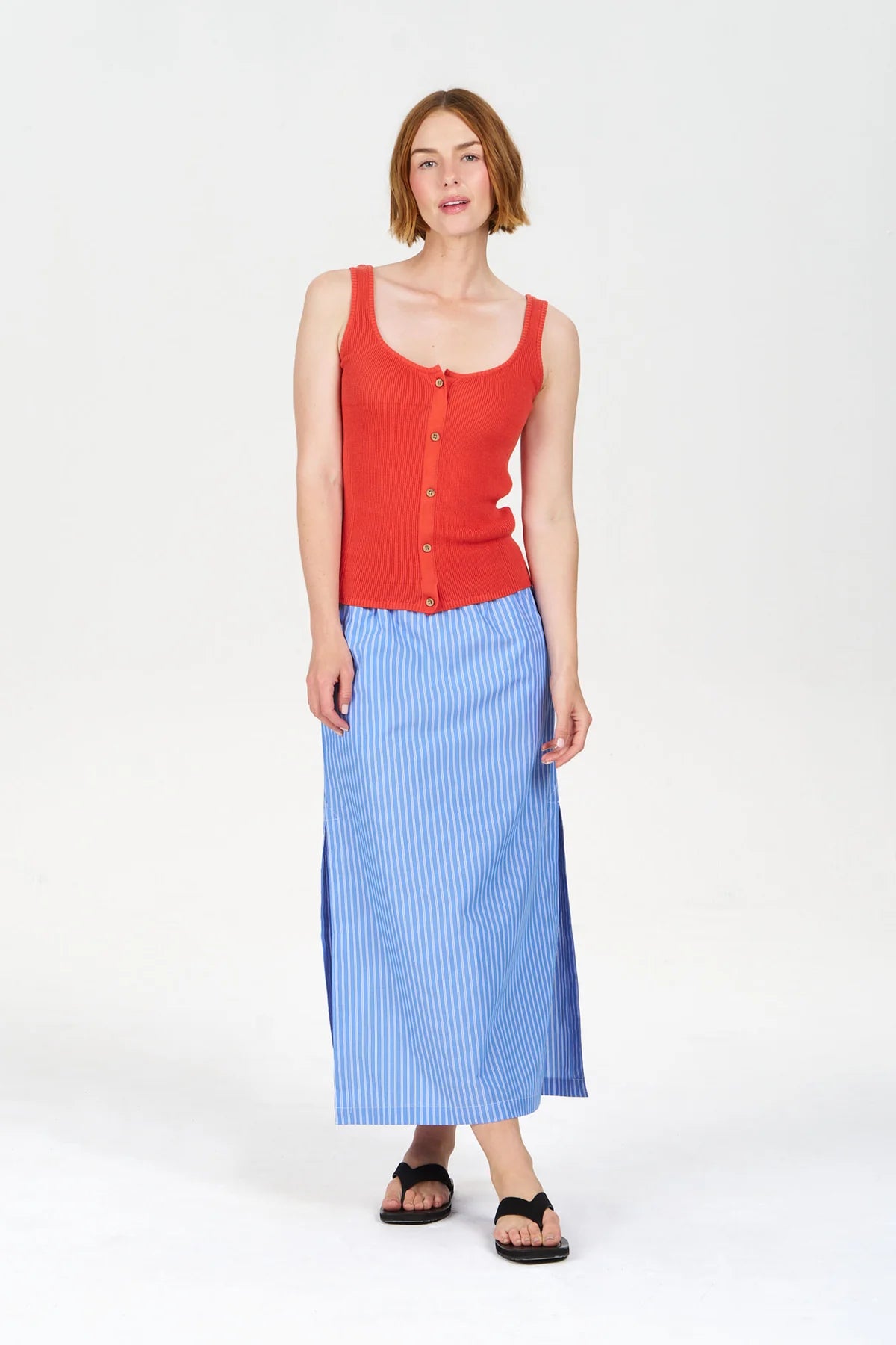 Cove 100% Organic Cotton Vest Top in Orange