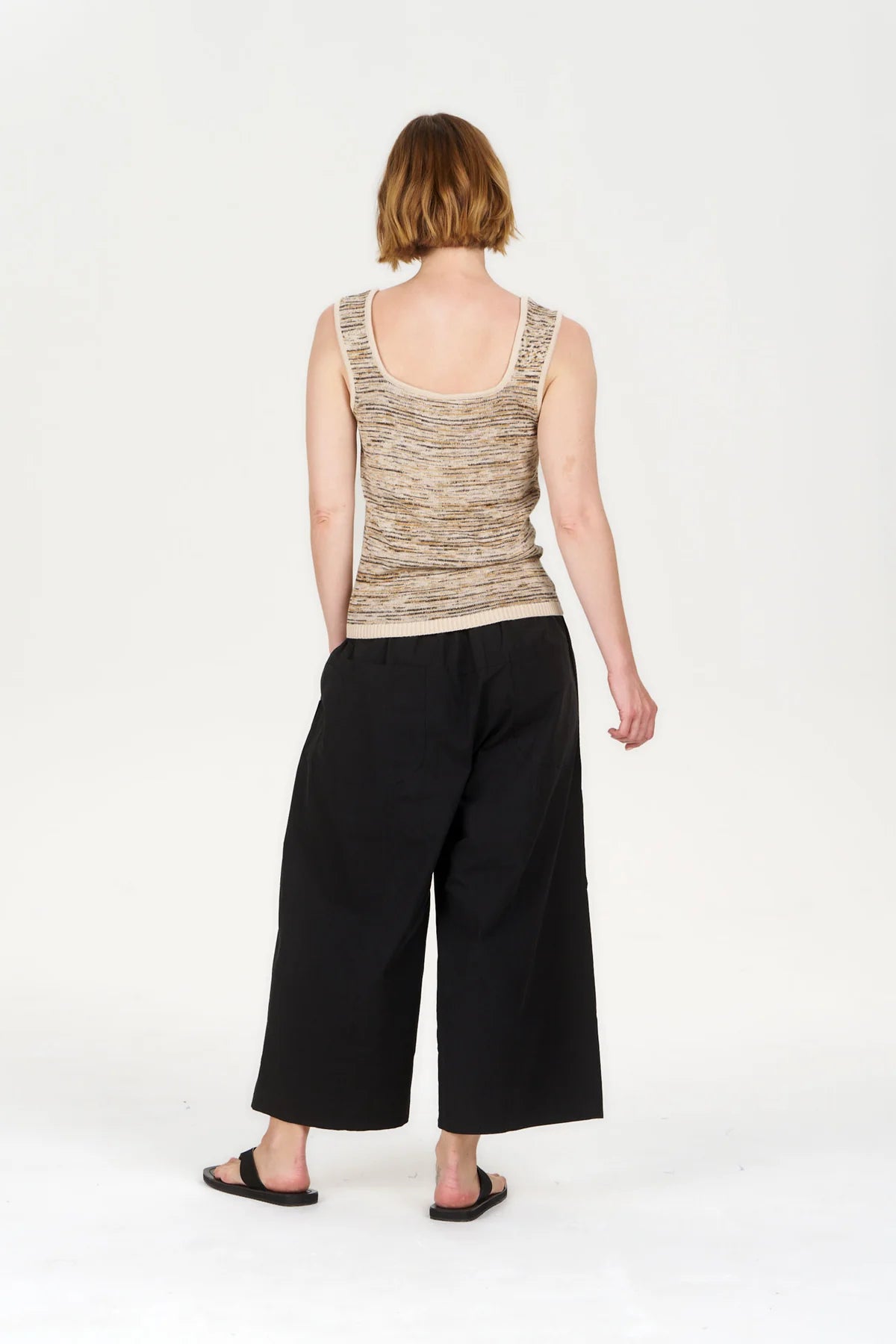 Poppy 100% Organic Cotton Vest Top in Beige and Browns