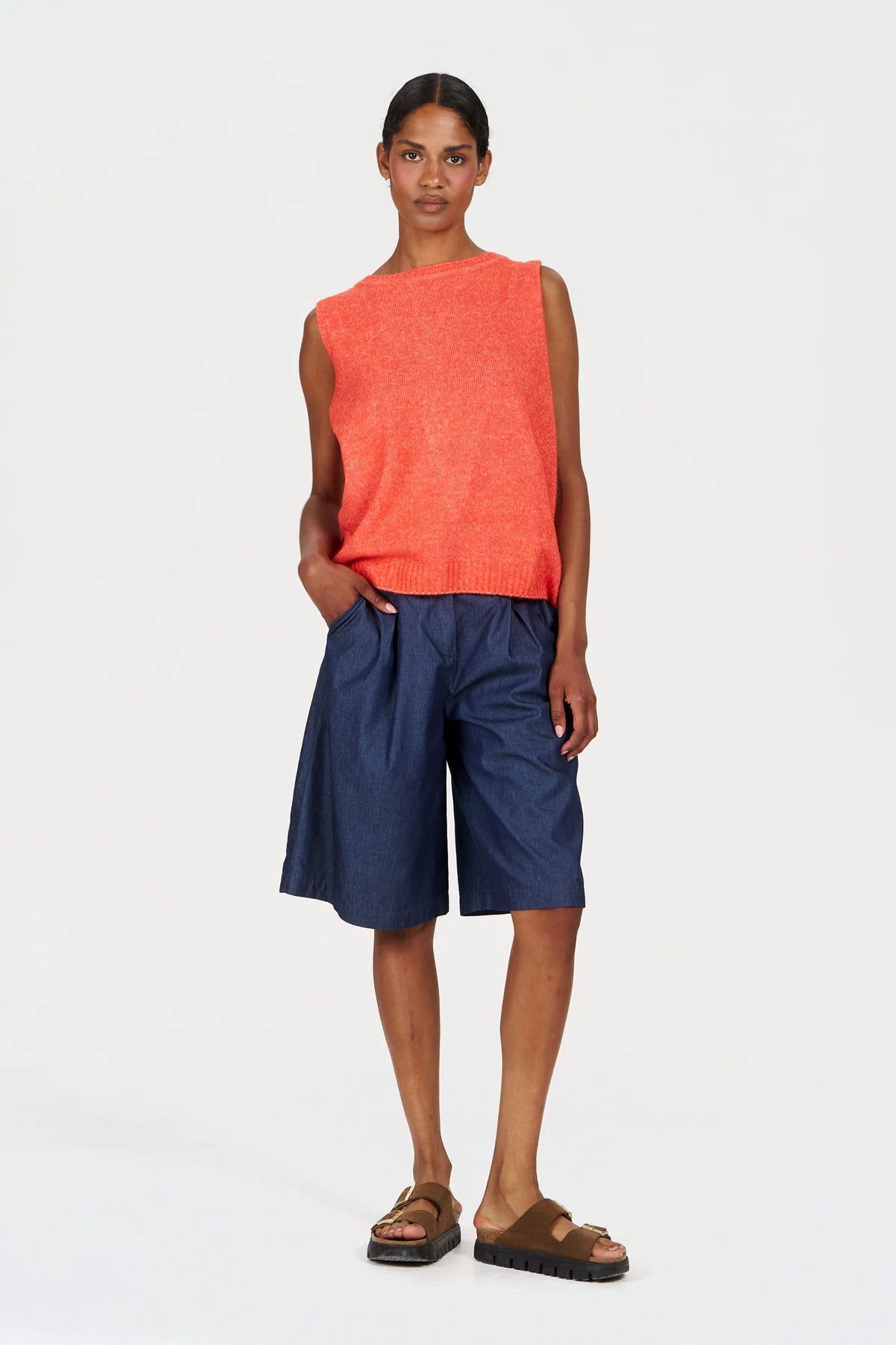 Liv 100% Organic Cotton Shorts in Dark Wash Denim
