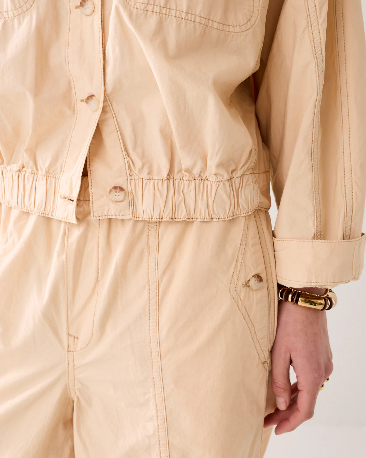 100% Cotton Batwing Jacket in Buttercream