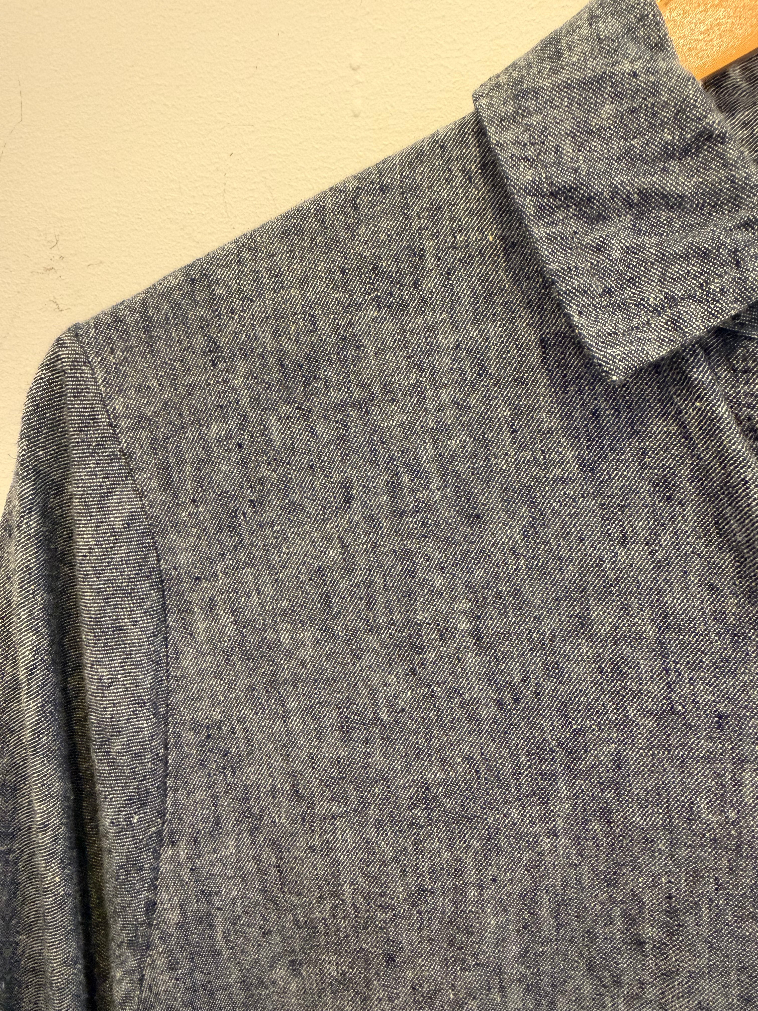 100% Linen Overshirt in Light Denim