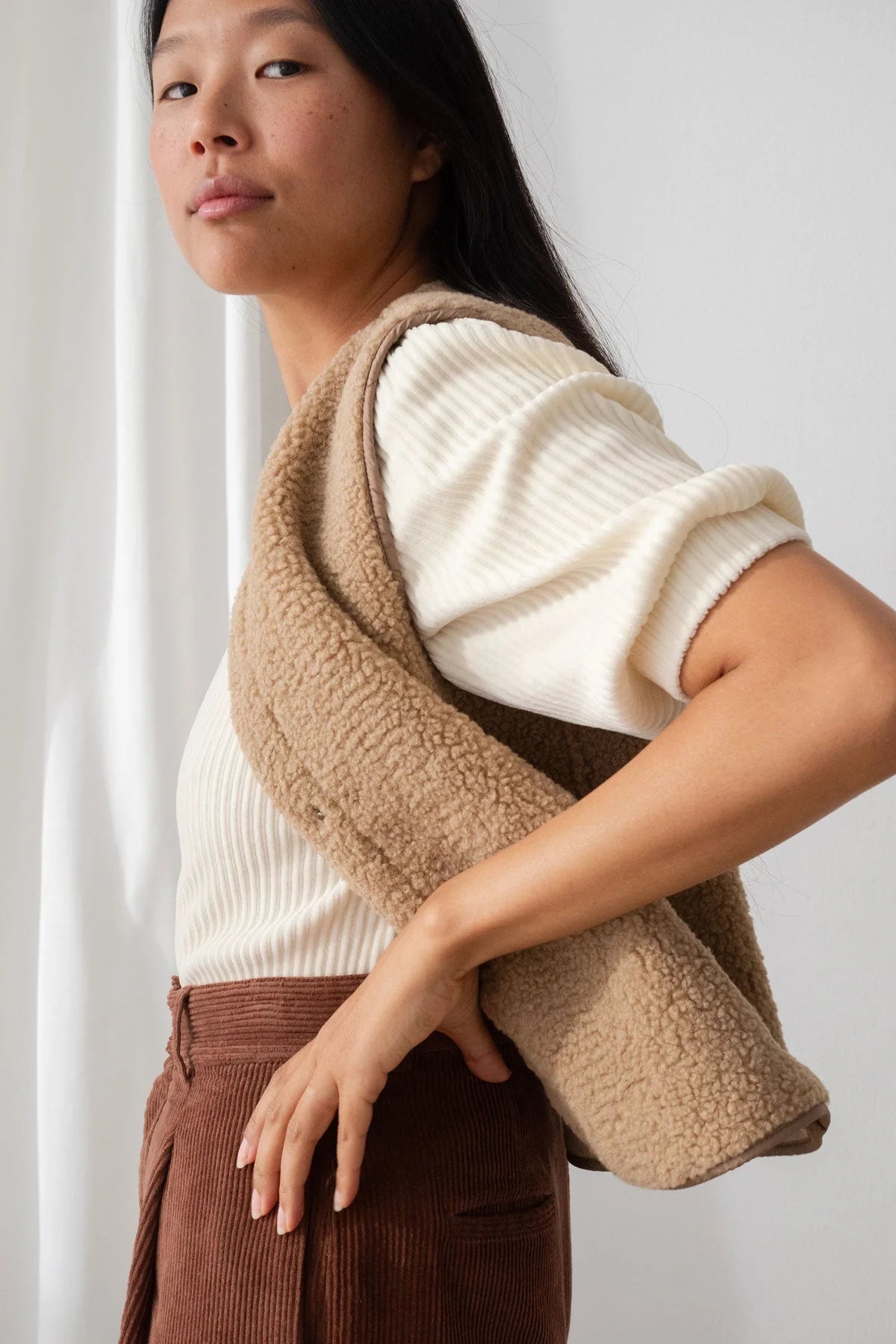 Henderson Sleeveless Gilet in Beige