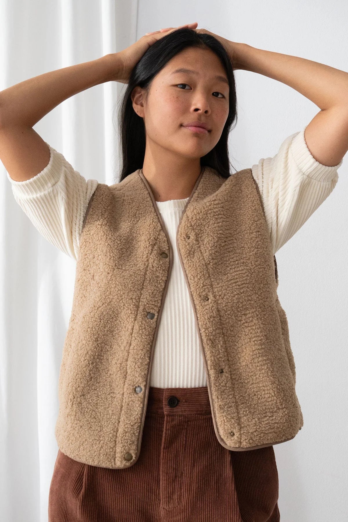 Henderson Sleeveless Gilet in Beige