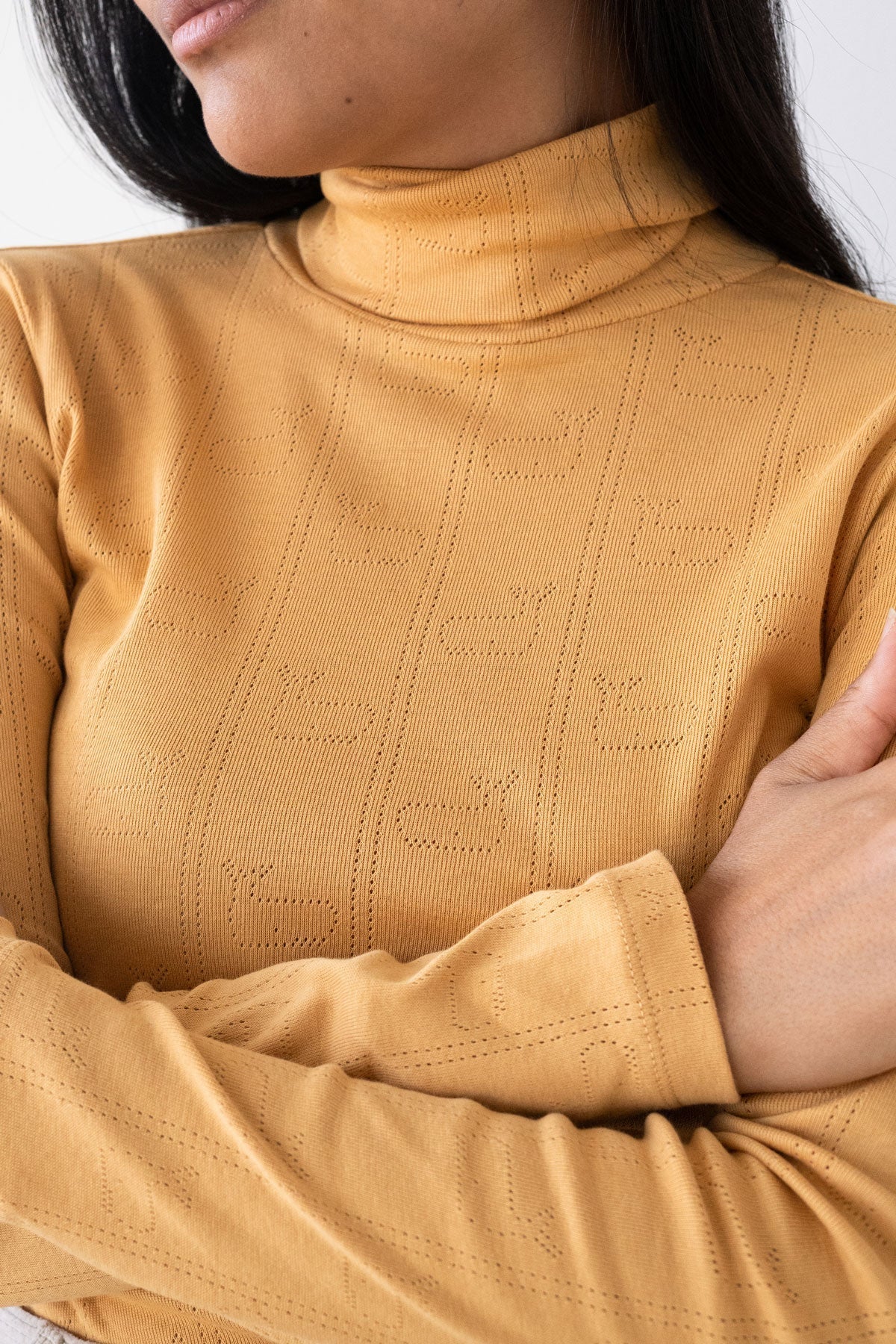 Grabow Turtleneck in Whales Mustard