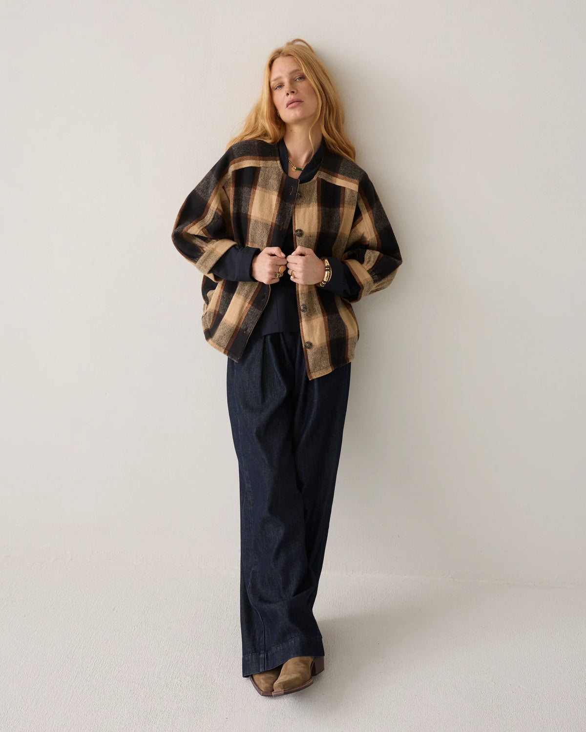 100% Cotton Jacket in Brown Check
