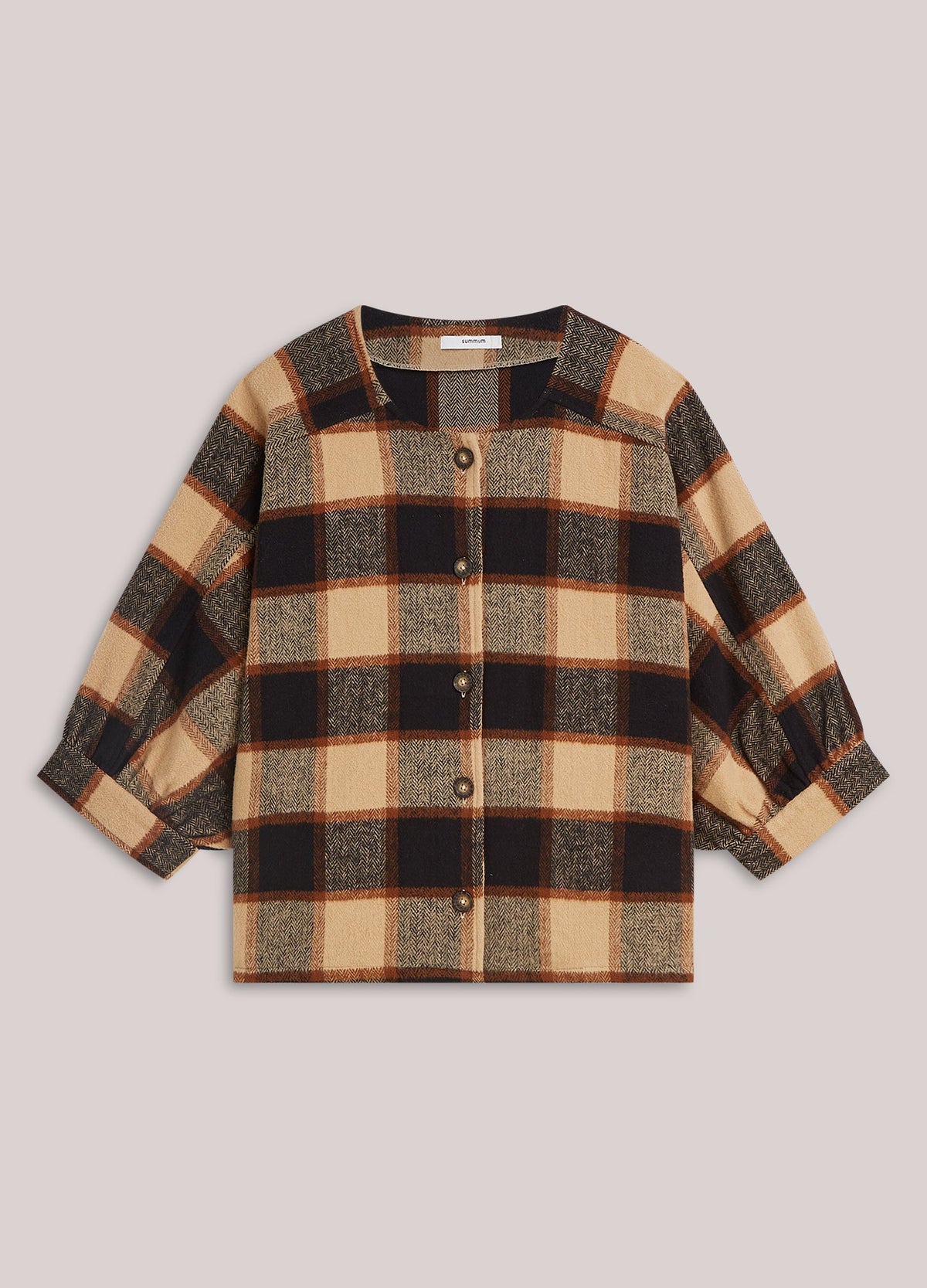 100% Cotton Jacket in Brown Check