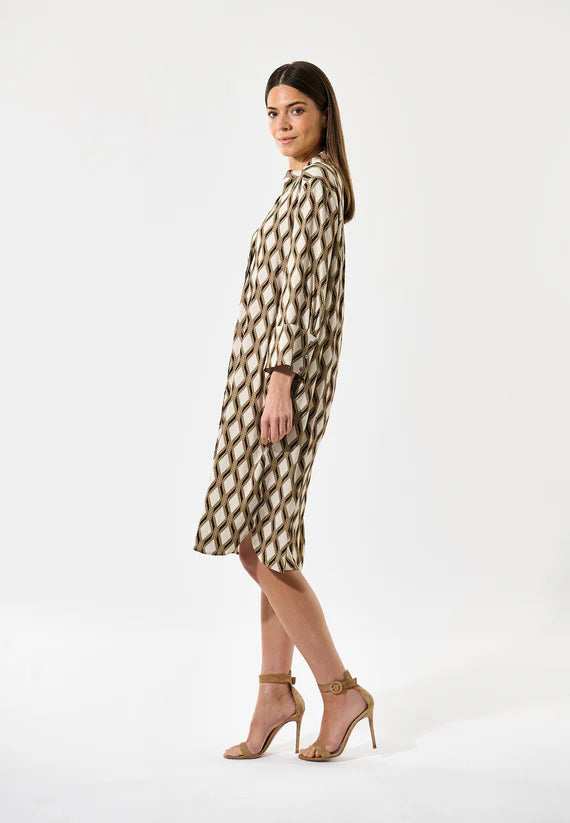 Kamilles 100% Viscose Crepe Dress in Brilliante Graphic