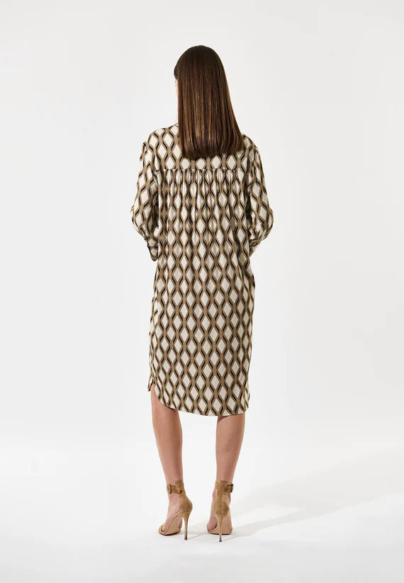 Kamilles 100% Viscose Crepe Dress in Brilliante Graphic