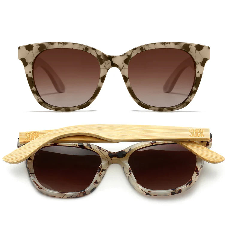 Lila Grace Ivory Tortoise Gradient Lens 1 Sunglasses with White Maple Arms