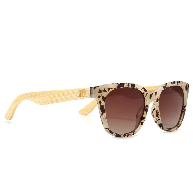 Lila Grace Ivory Tortoise Gradient Lens 1 Sunglasses with White Maple Arms