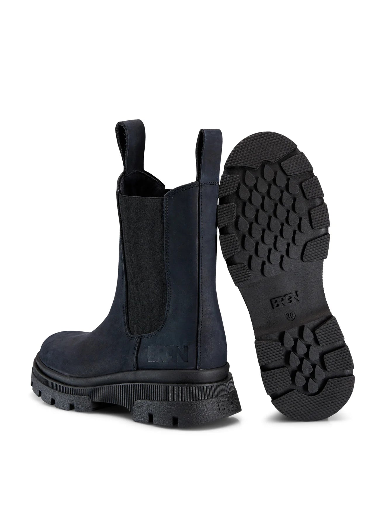 Chelsea Leather Boot in Dark Navy