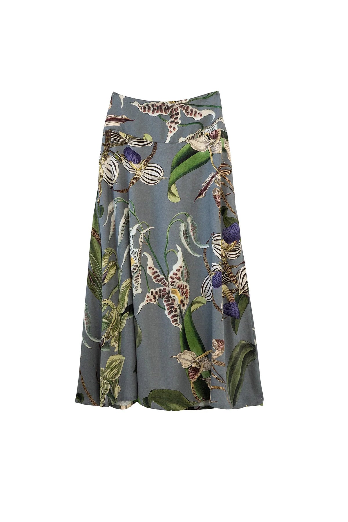 Orchid Grey A Line Maxi Skirt