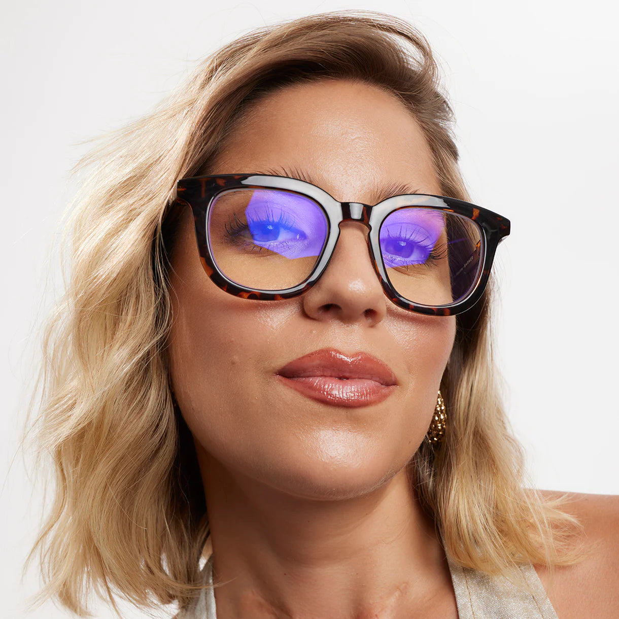 Osterbro Glossy Blue Light Reading Glasses in Tortoise