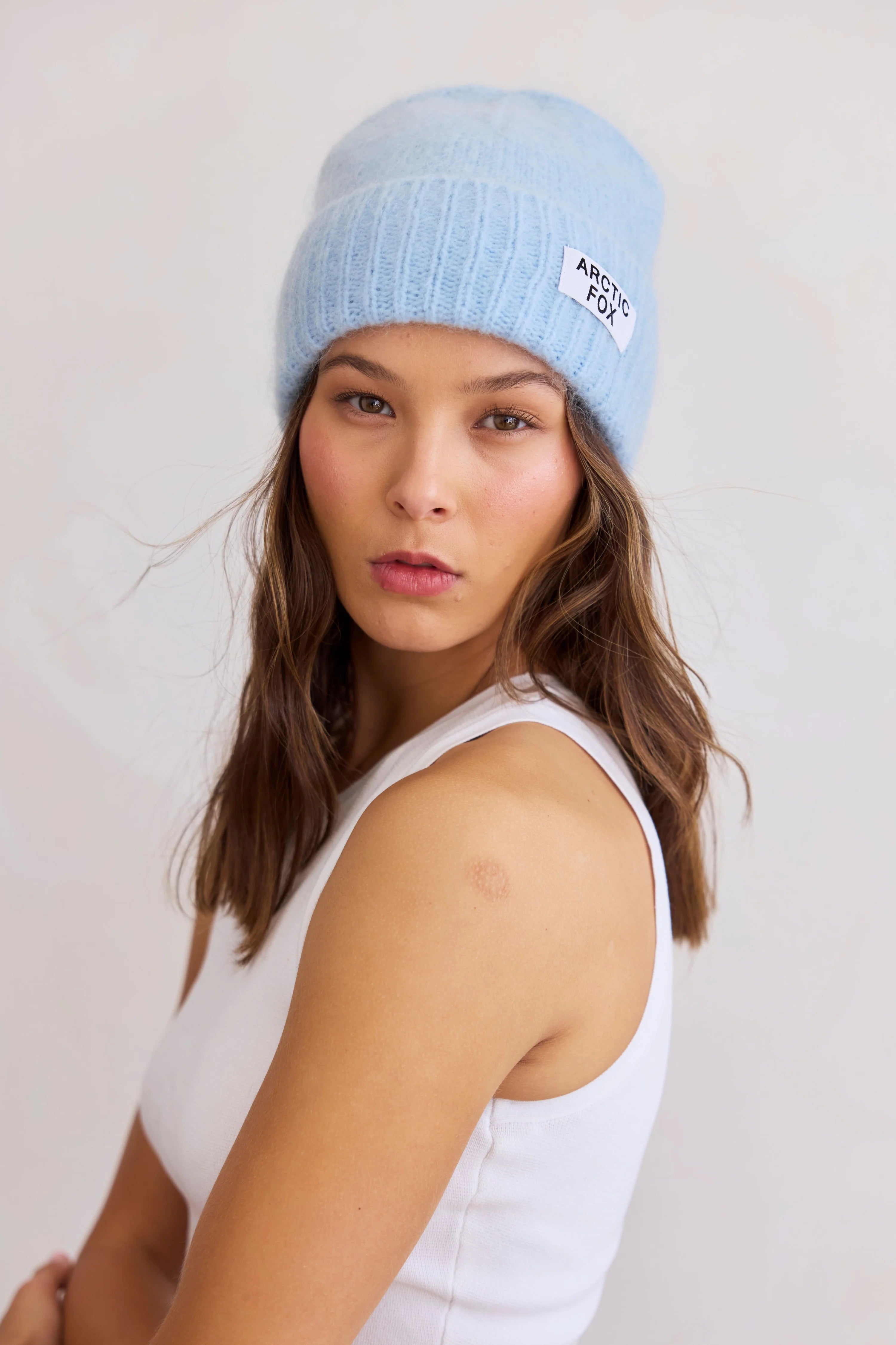 The Merino Wool Beanie in Powder Blue