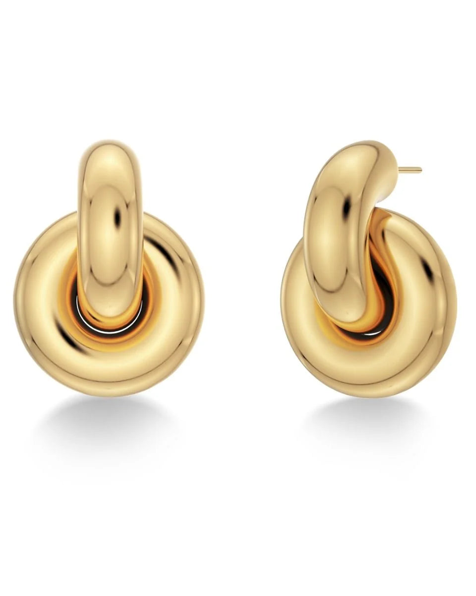 Redondo Large Studs in 14k Gold Plating on Stainless Steel