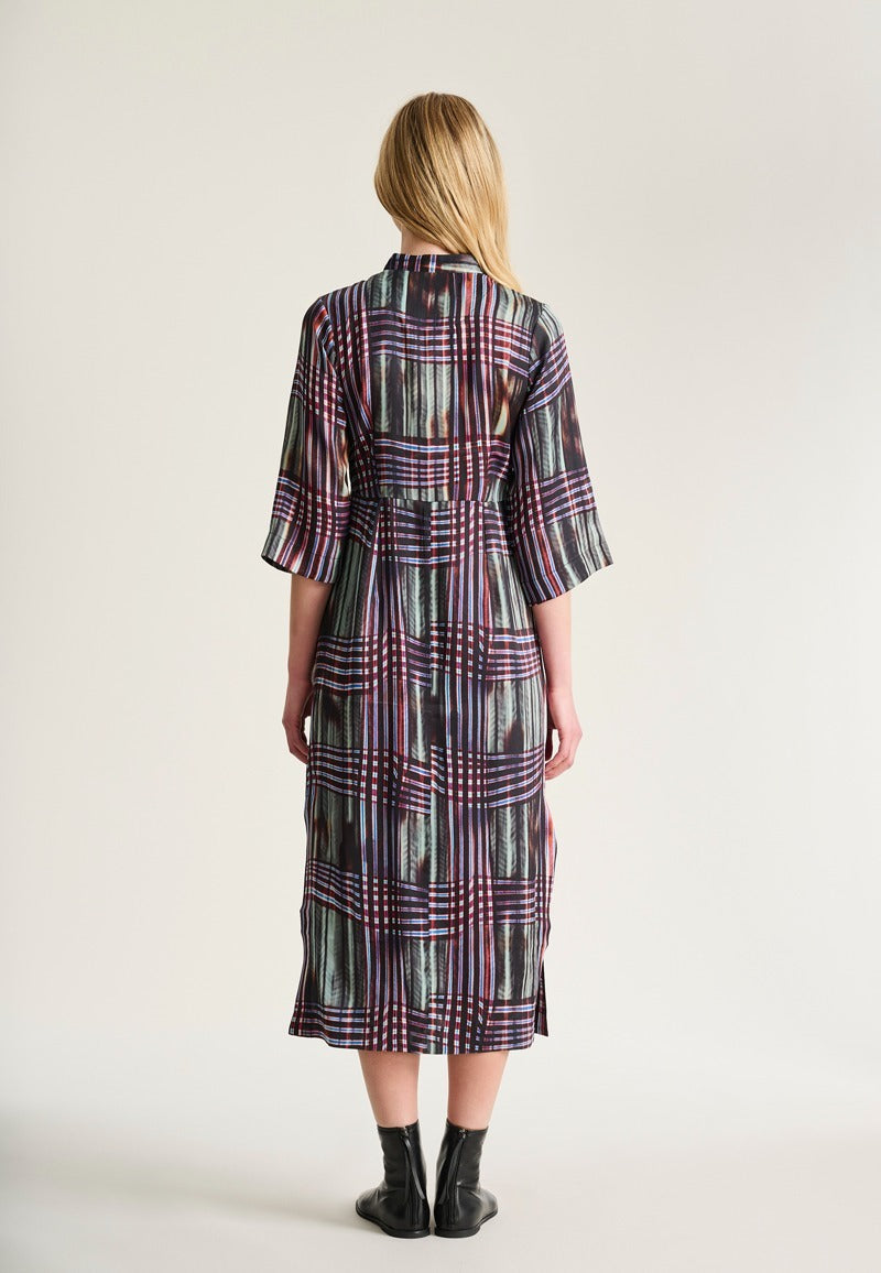 Shinobe Dress with Zipper in Seaside Check