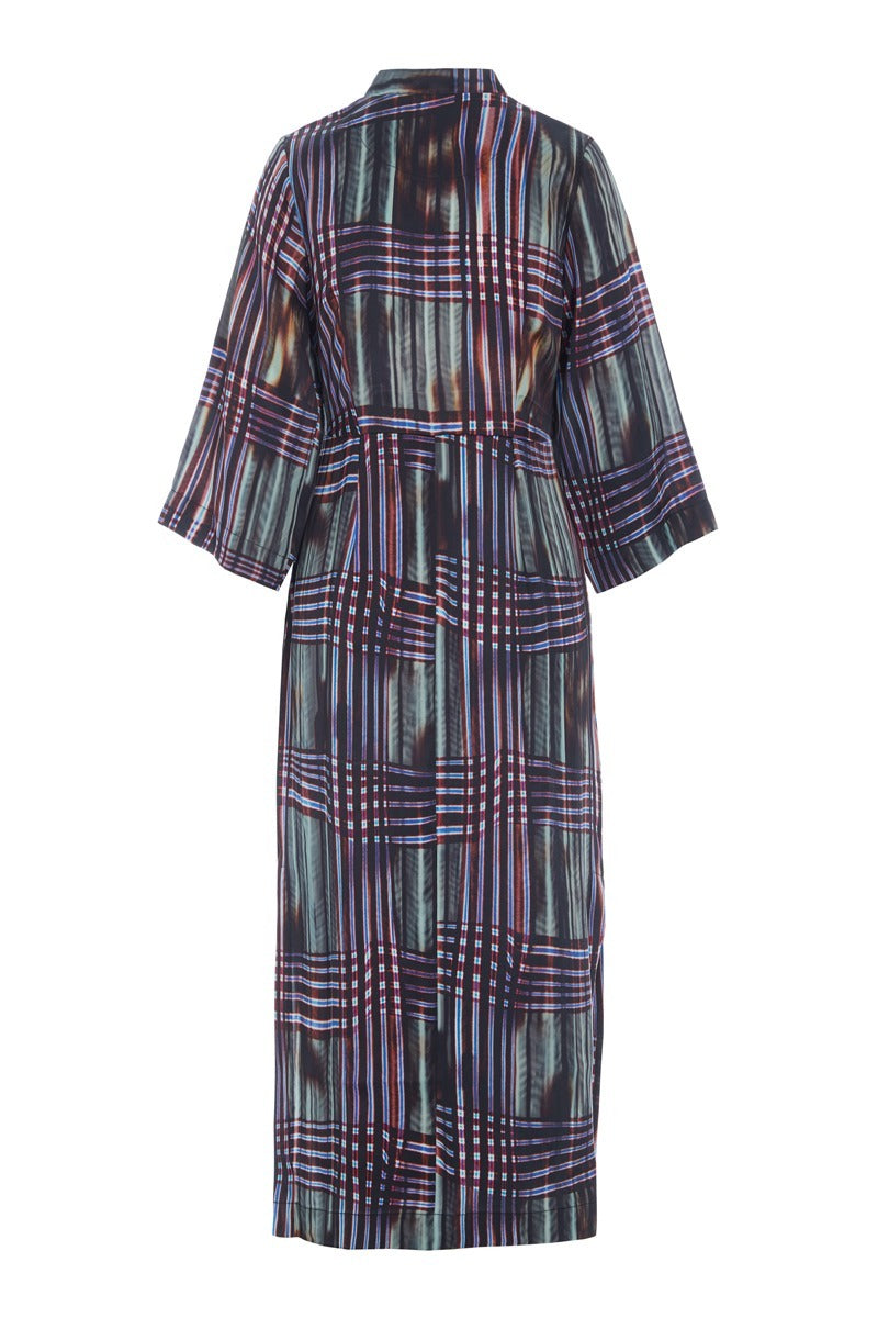Shinobe Dress with Zipper in Seaside Check