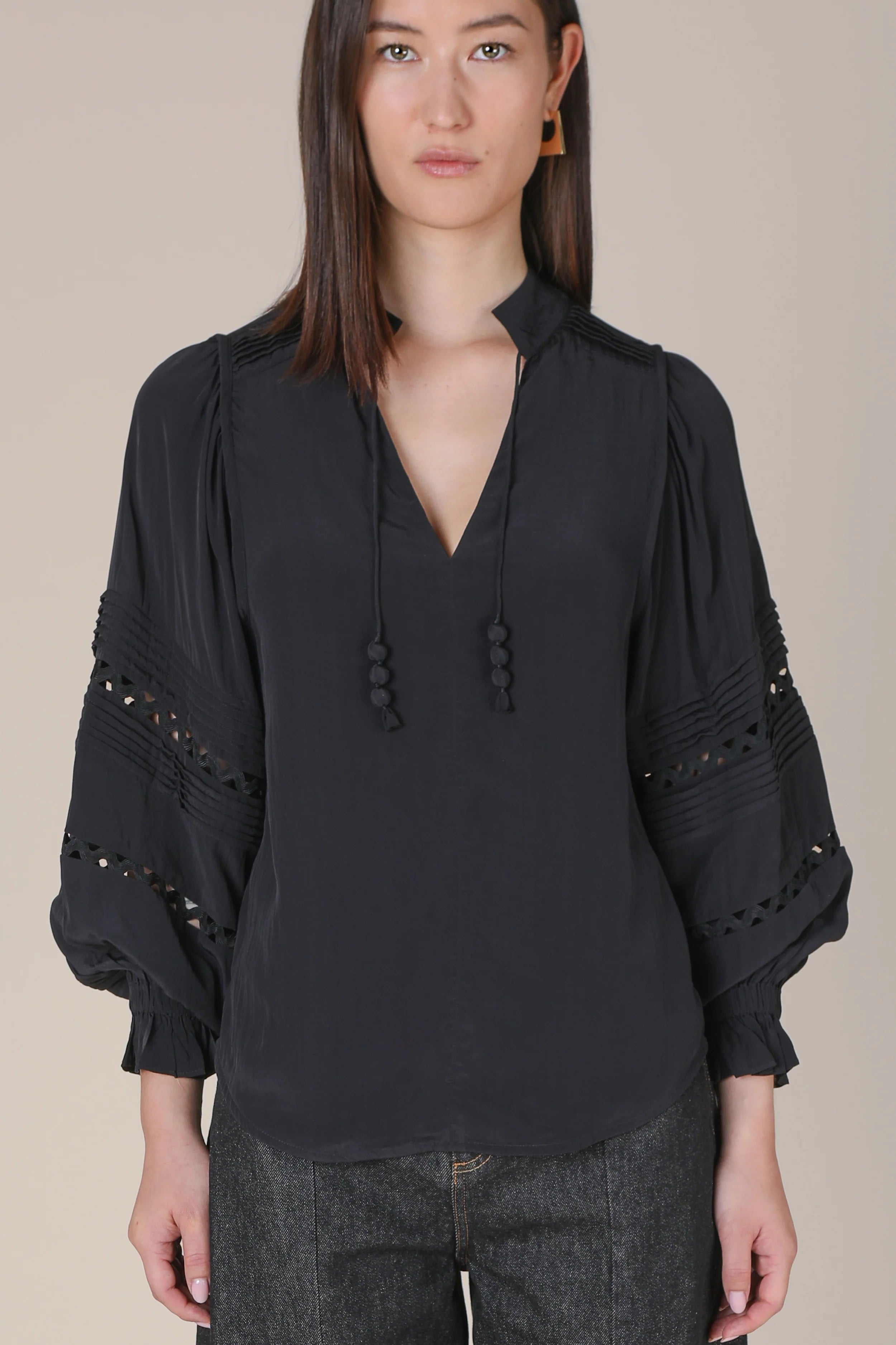 Smilla Pin Tuck Fluid Blouse