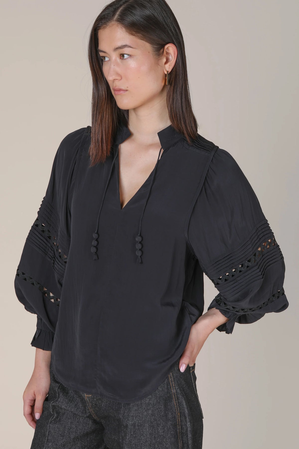 Smilla Pin Tuck Fluid Blouse