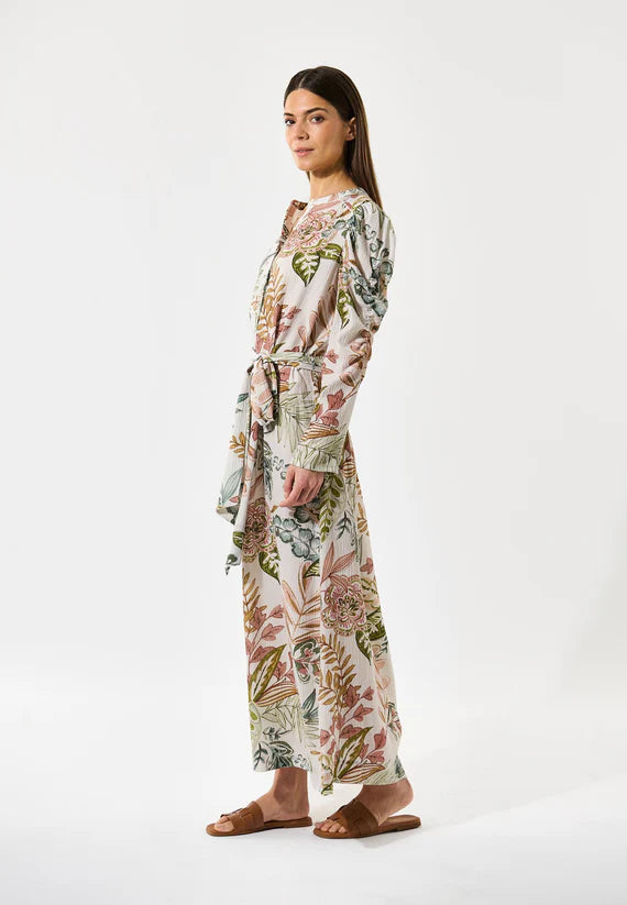 Yanna 100% Cotton Viscose Dress in Passiflora Design