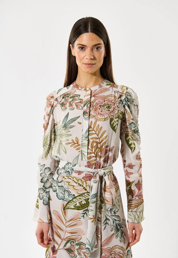 Yanna 100% Cotton Viscose Dress in Passiflora Design