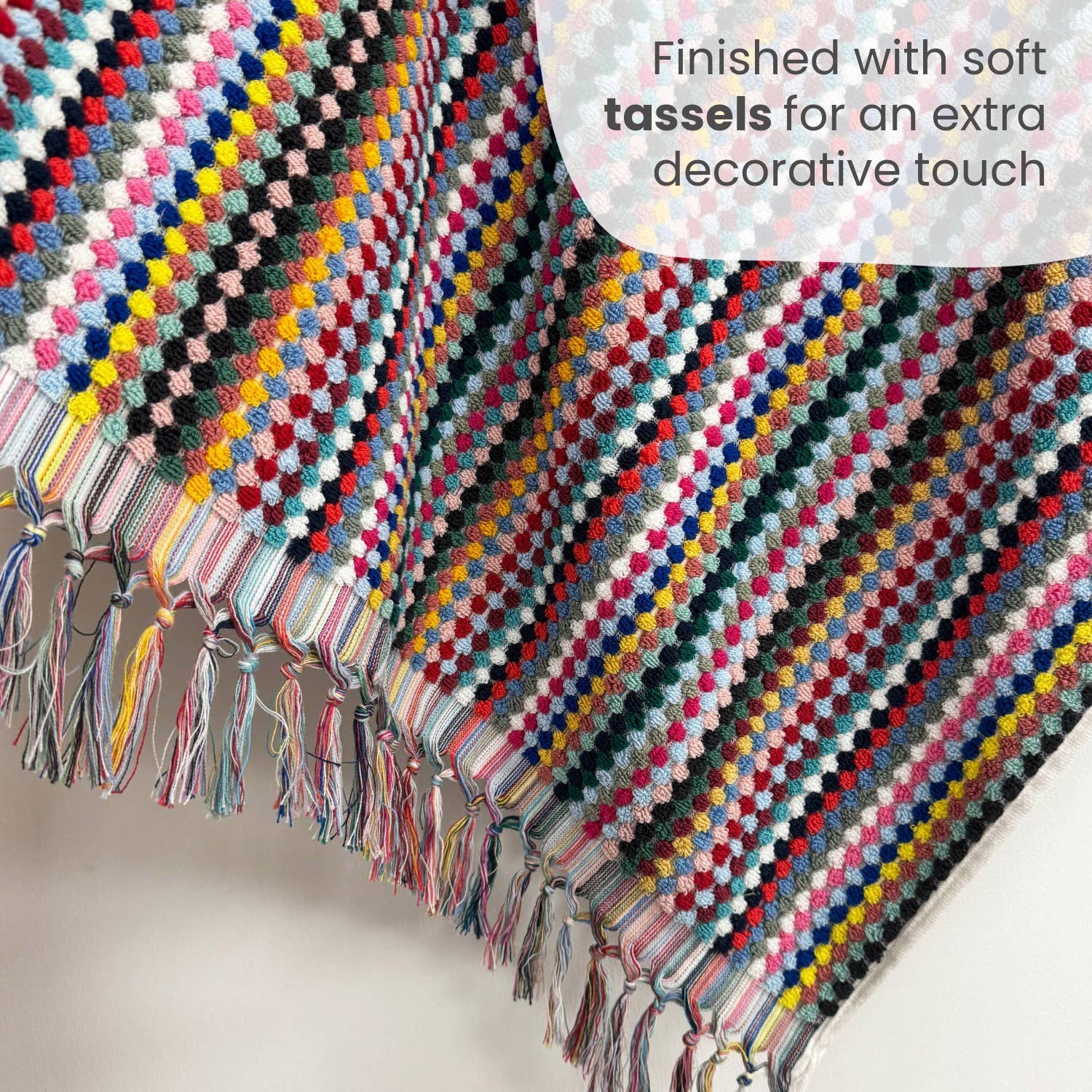 Tasselled Popcorn Texture Bath Towels - 100% Recycled Cotton: Bath Towel