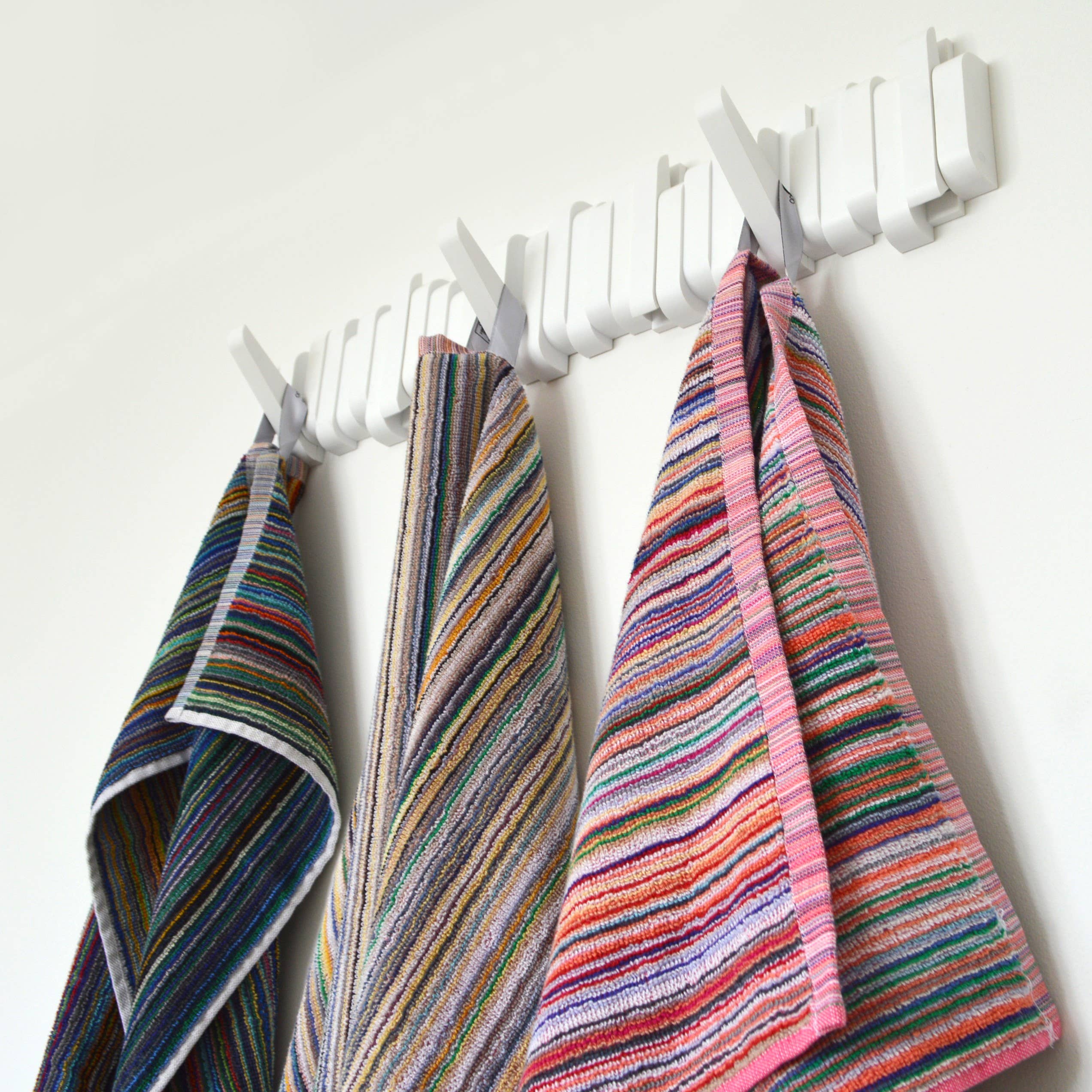 Recycled Cotton Towels - Striped, Lightweight Remnant Yarn: Bath Towel