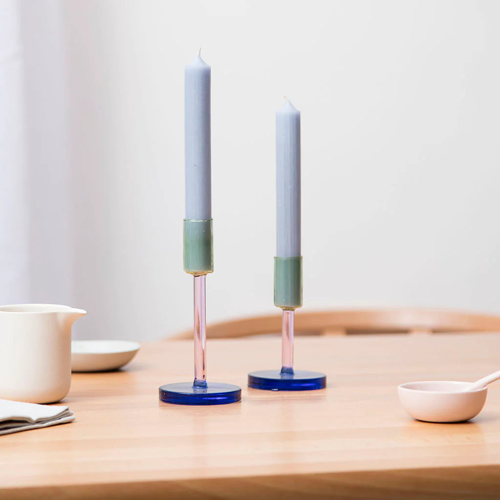 Duo Tone Glass Candlestick