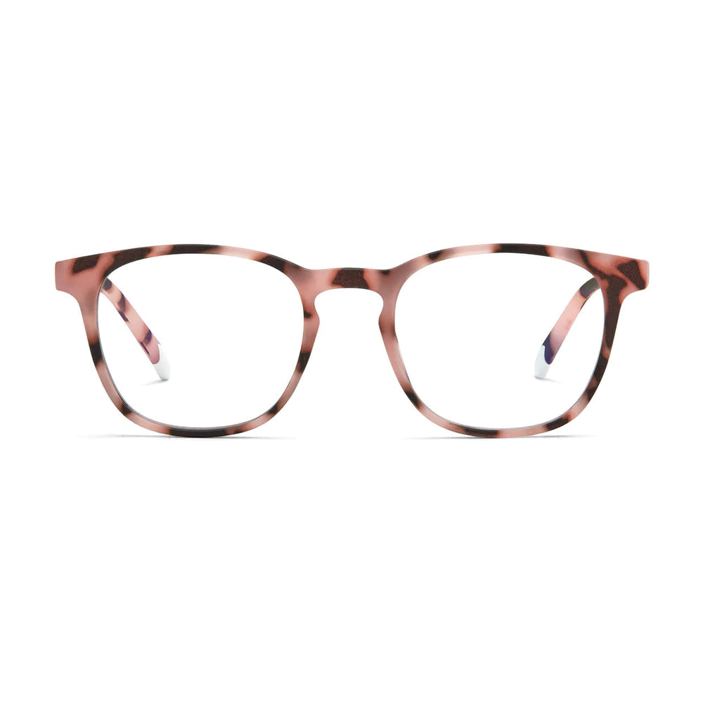 Dalston Blue Light Reading Glasses in Pink Tortoise