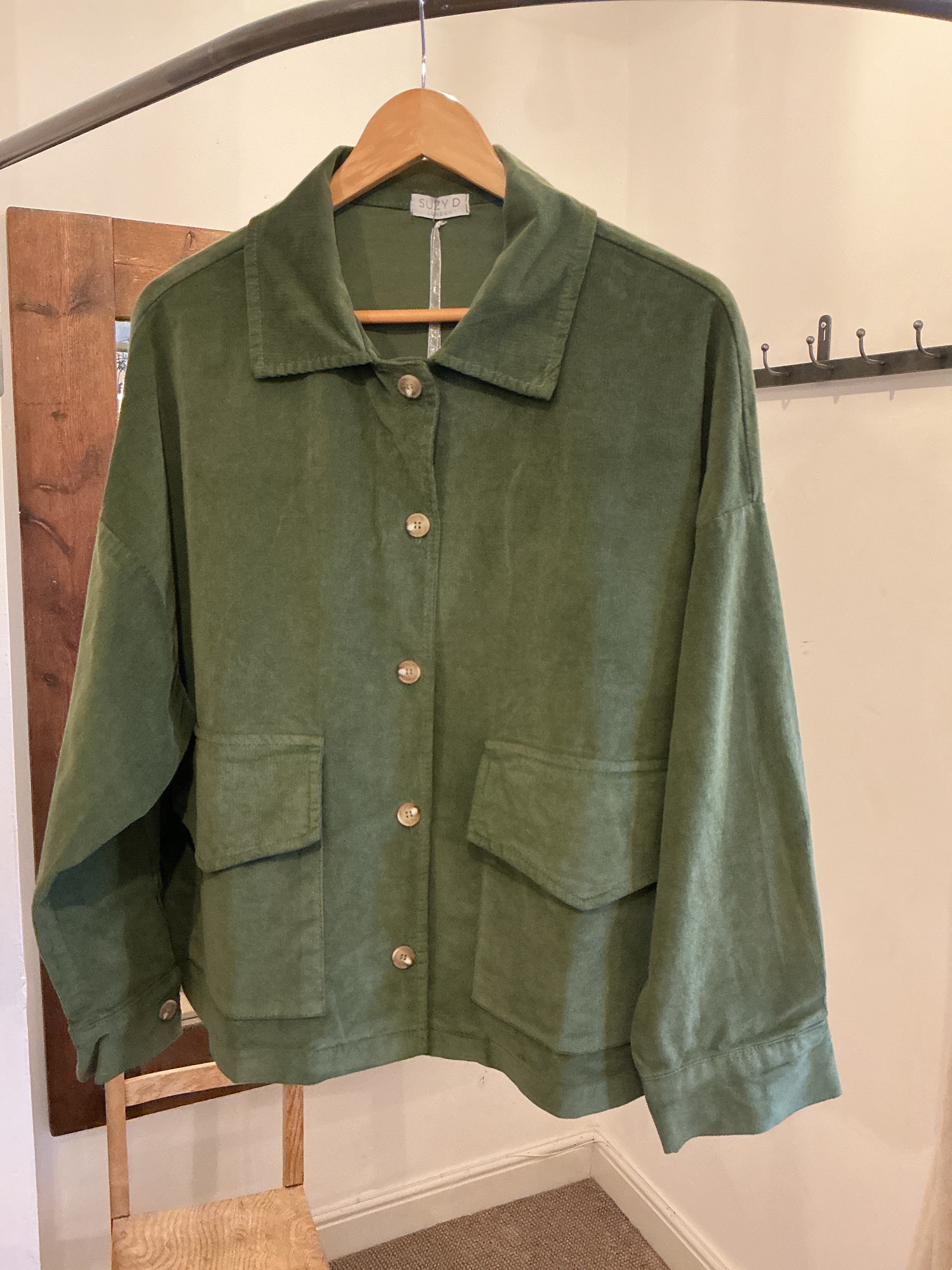 Zita Oversize Utility Jacket in Iguana Green