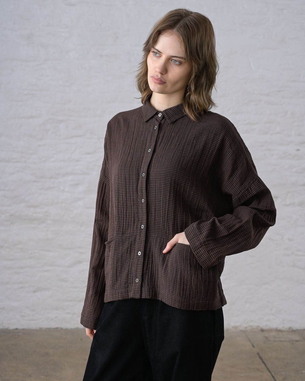 Anya blouse in Little Cocoa Check