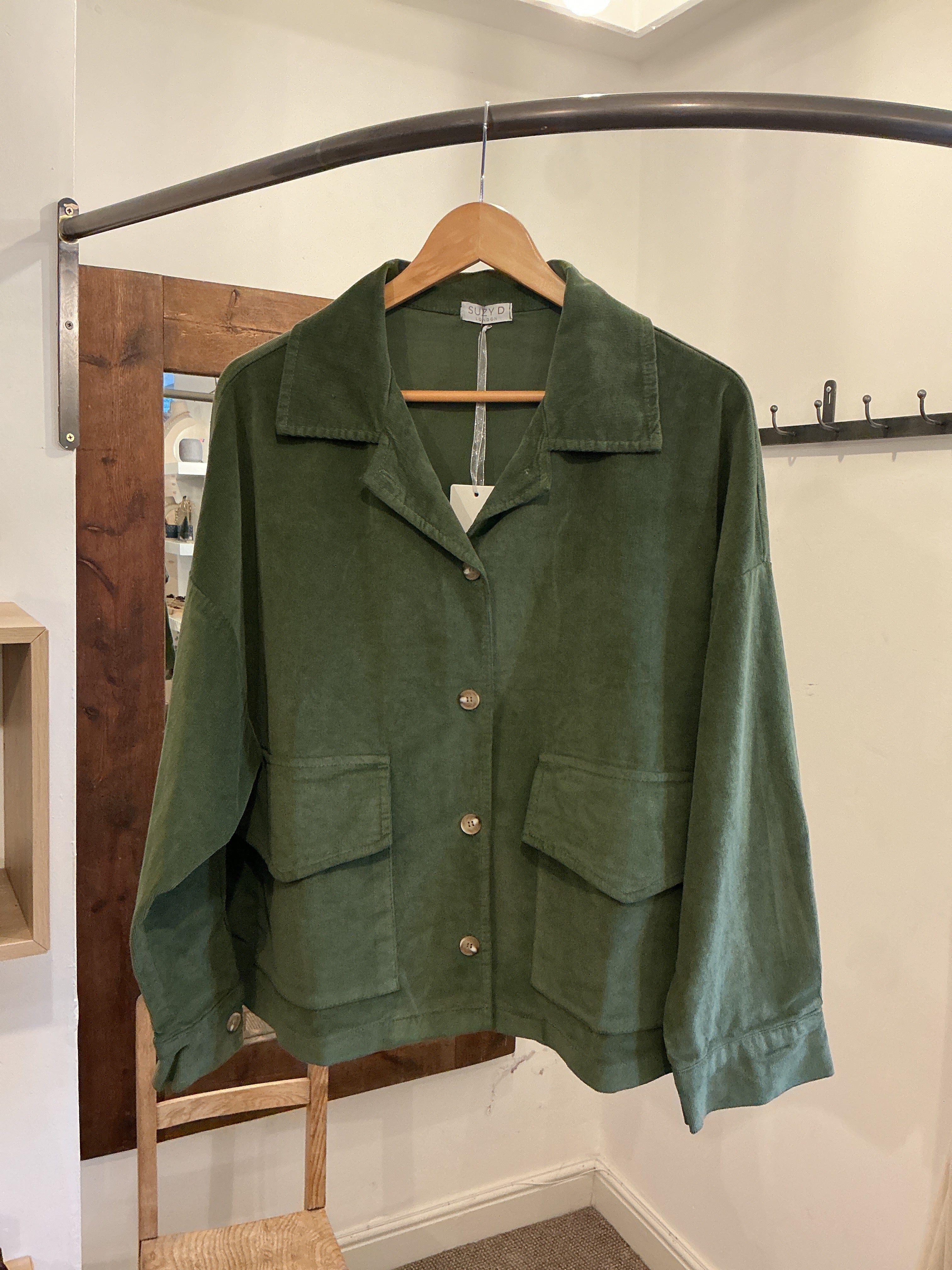Zita Oversize Utility Jacket in Iguana Green