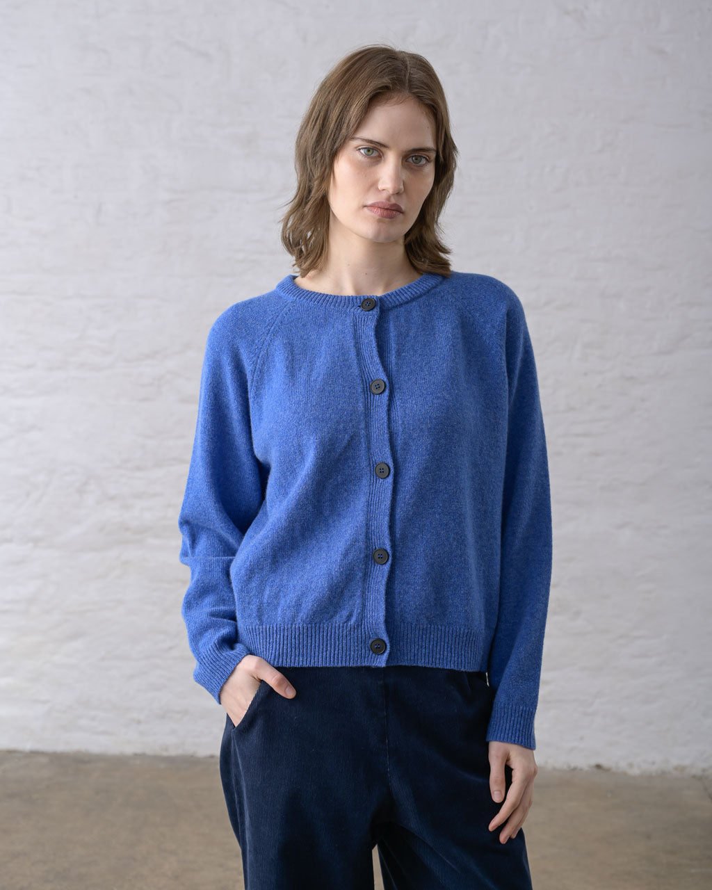 Lottie Aran Cardigan in River