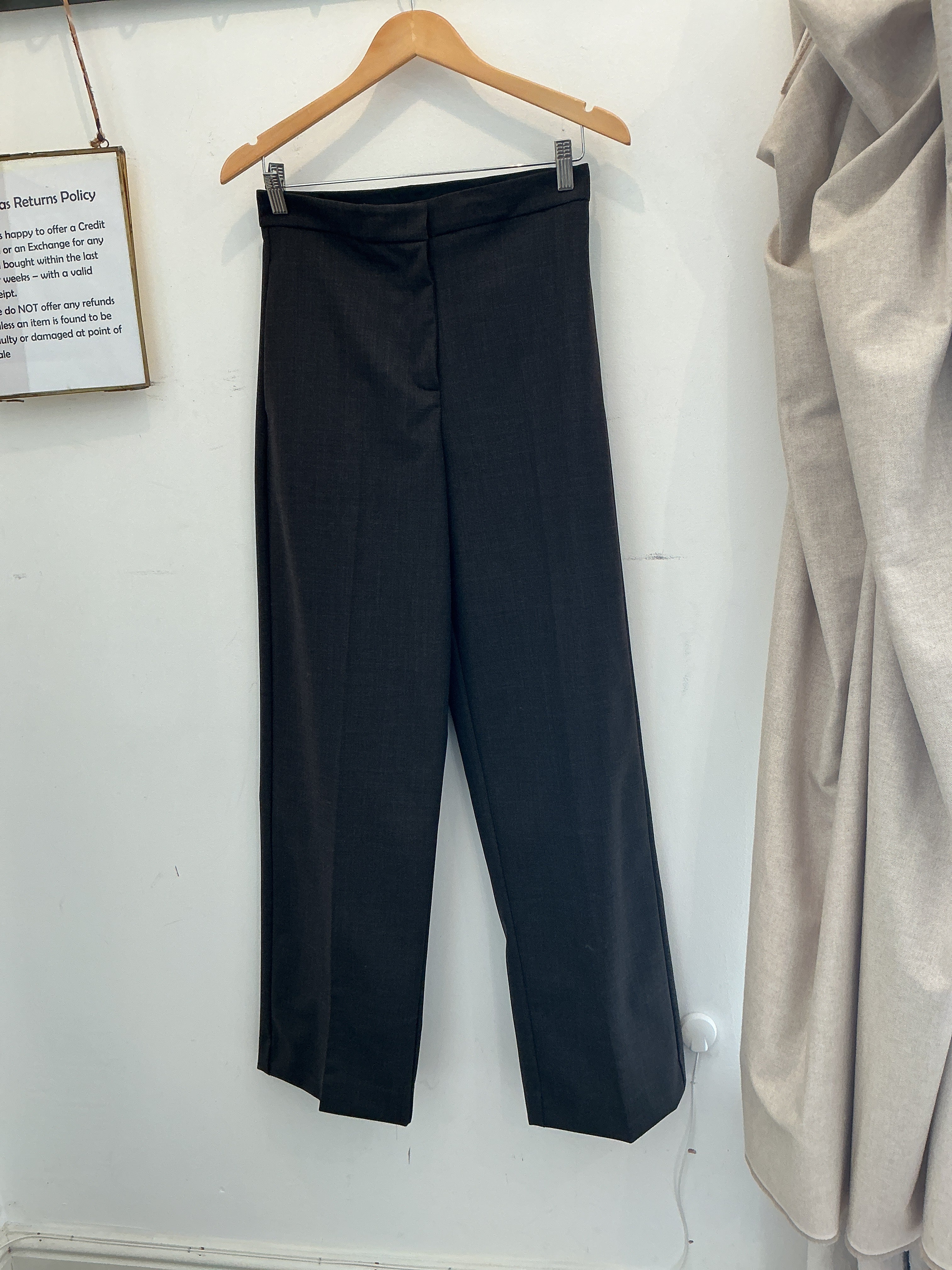 Wool Mix Trousers in Dark Chocolate Brown
