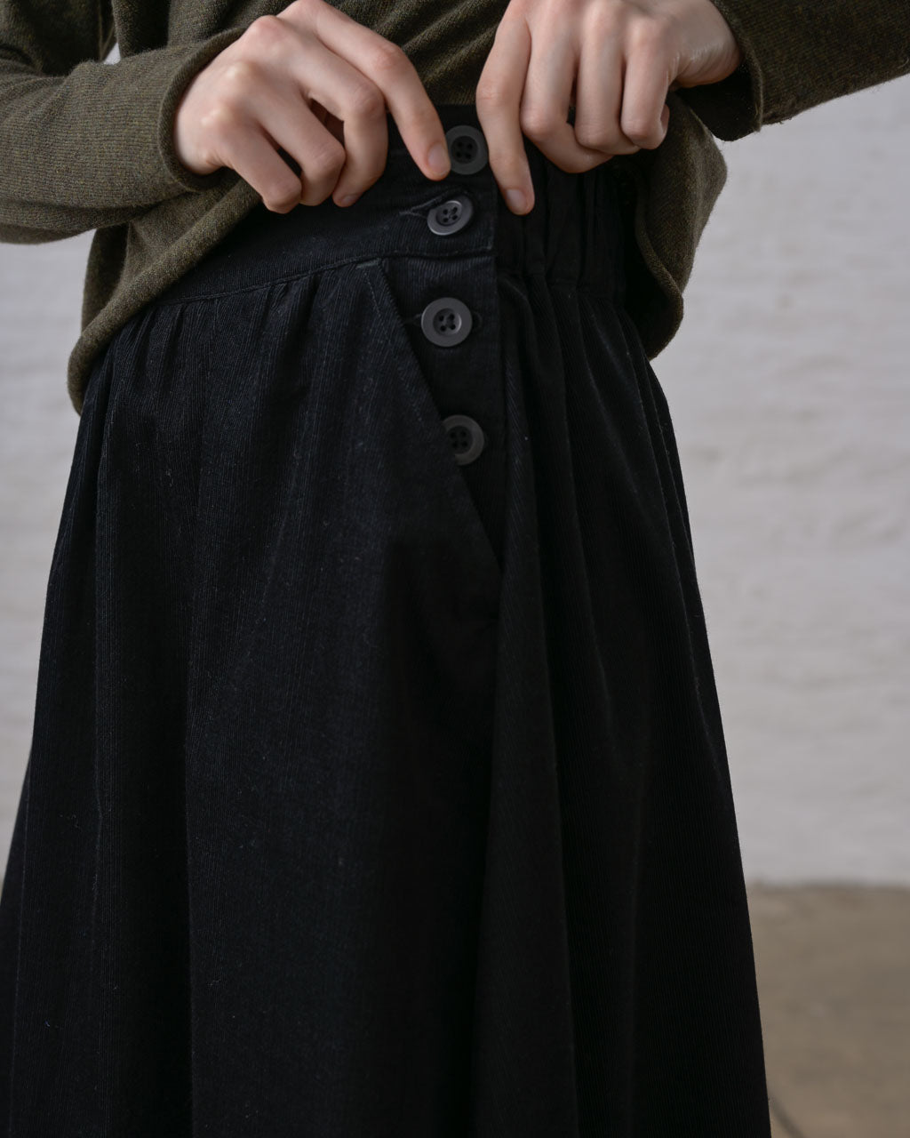 Dawn Skirt in Black NeedleCord