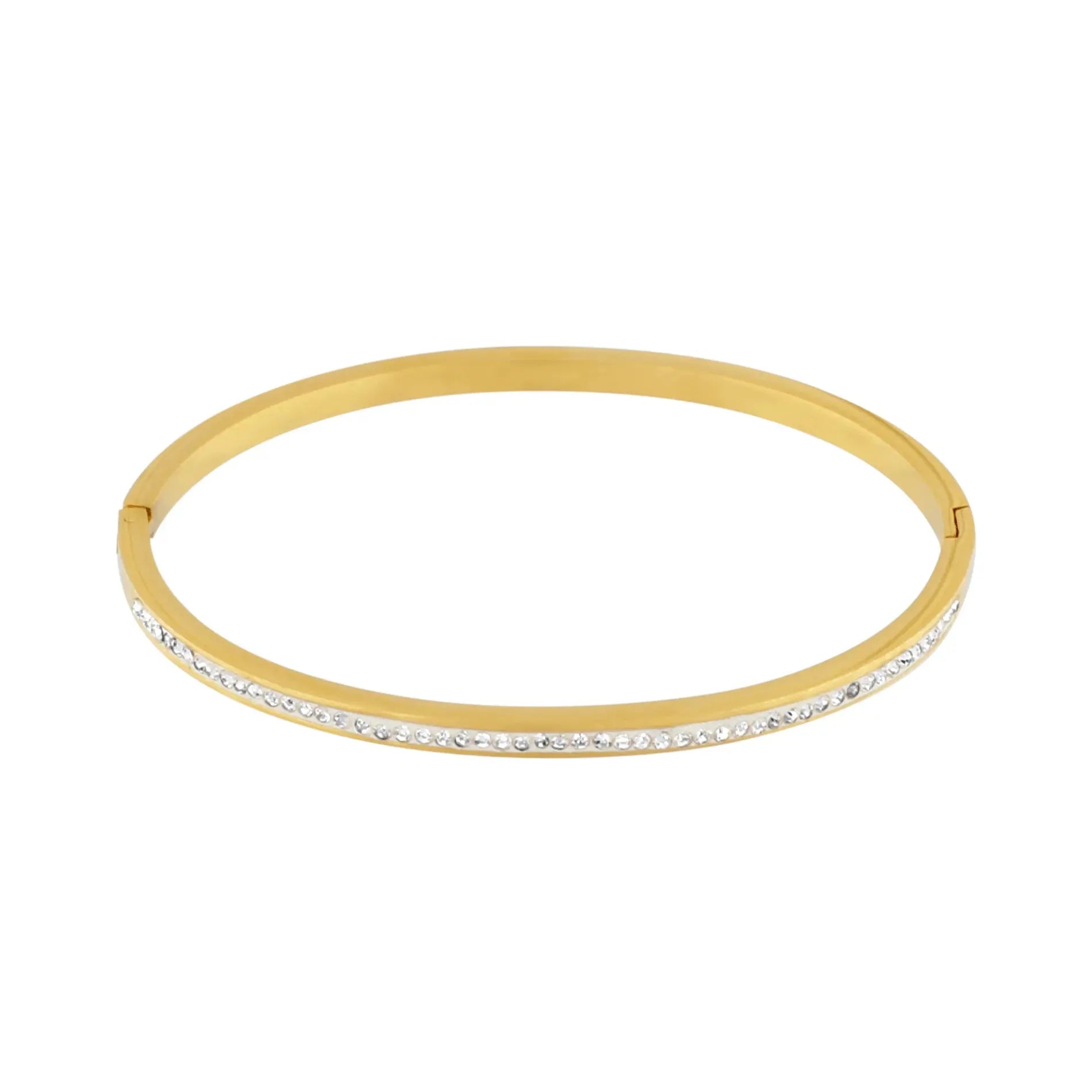 Joy Waterproof Slim CZ Bangle 18k Gold Plating