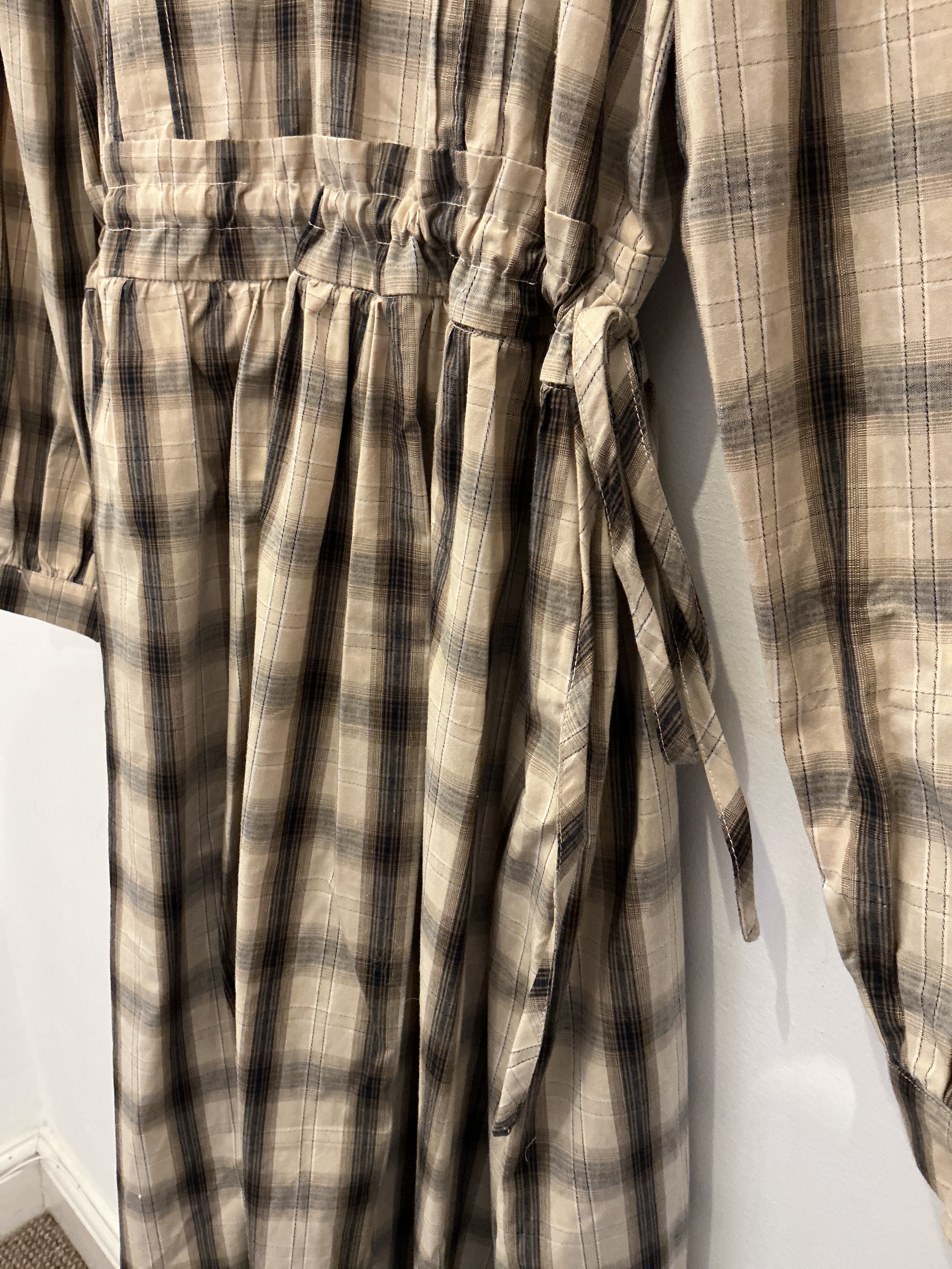 Chainez Dress in Beige Check