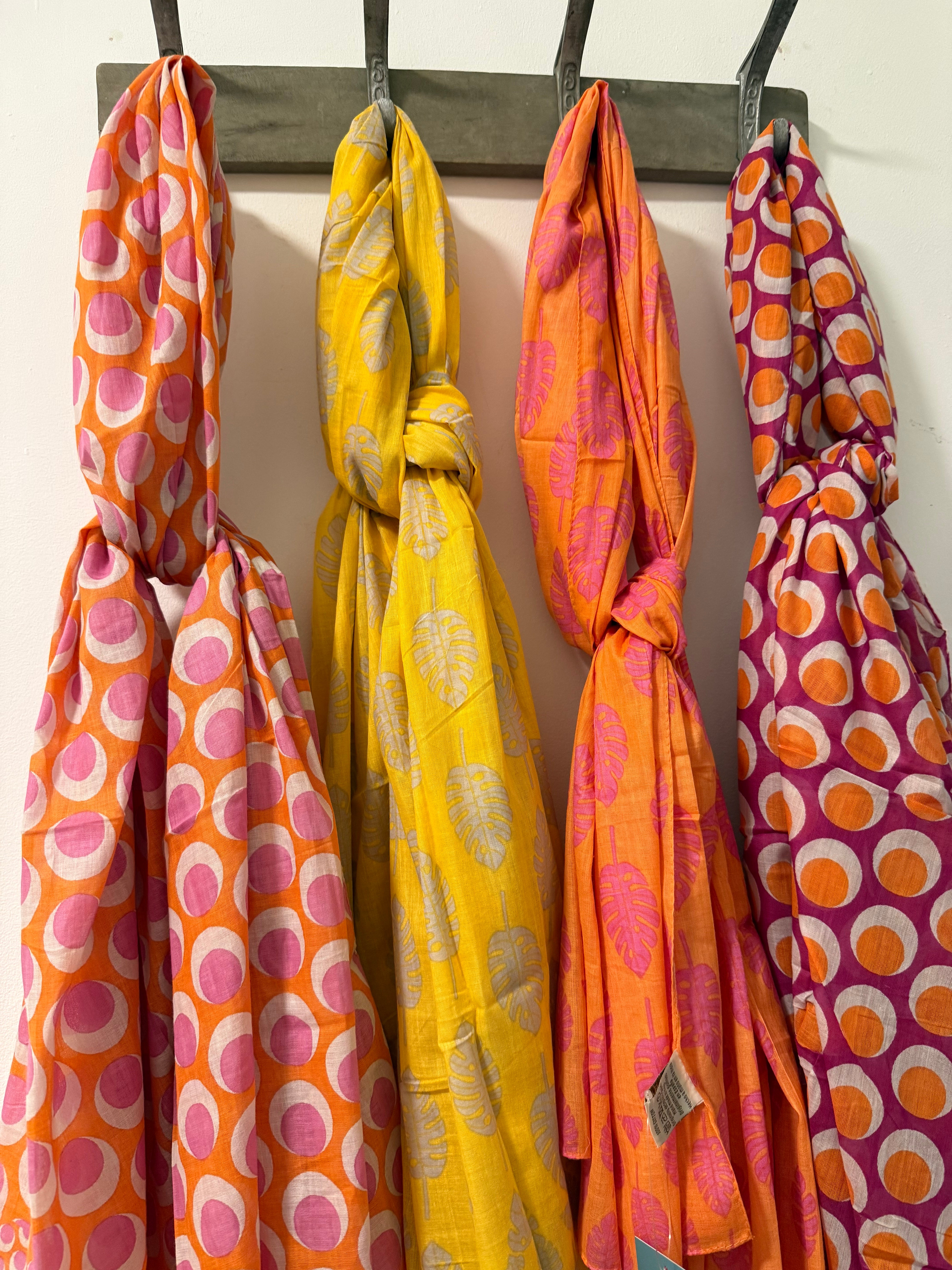 Cotton Leaf or Spotted Long Scarf 180cms x 100cms