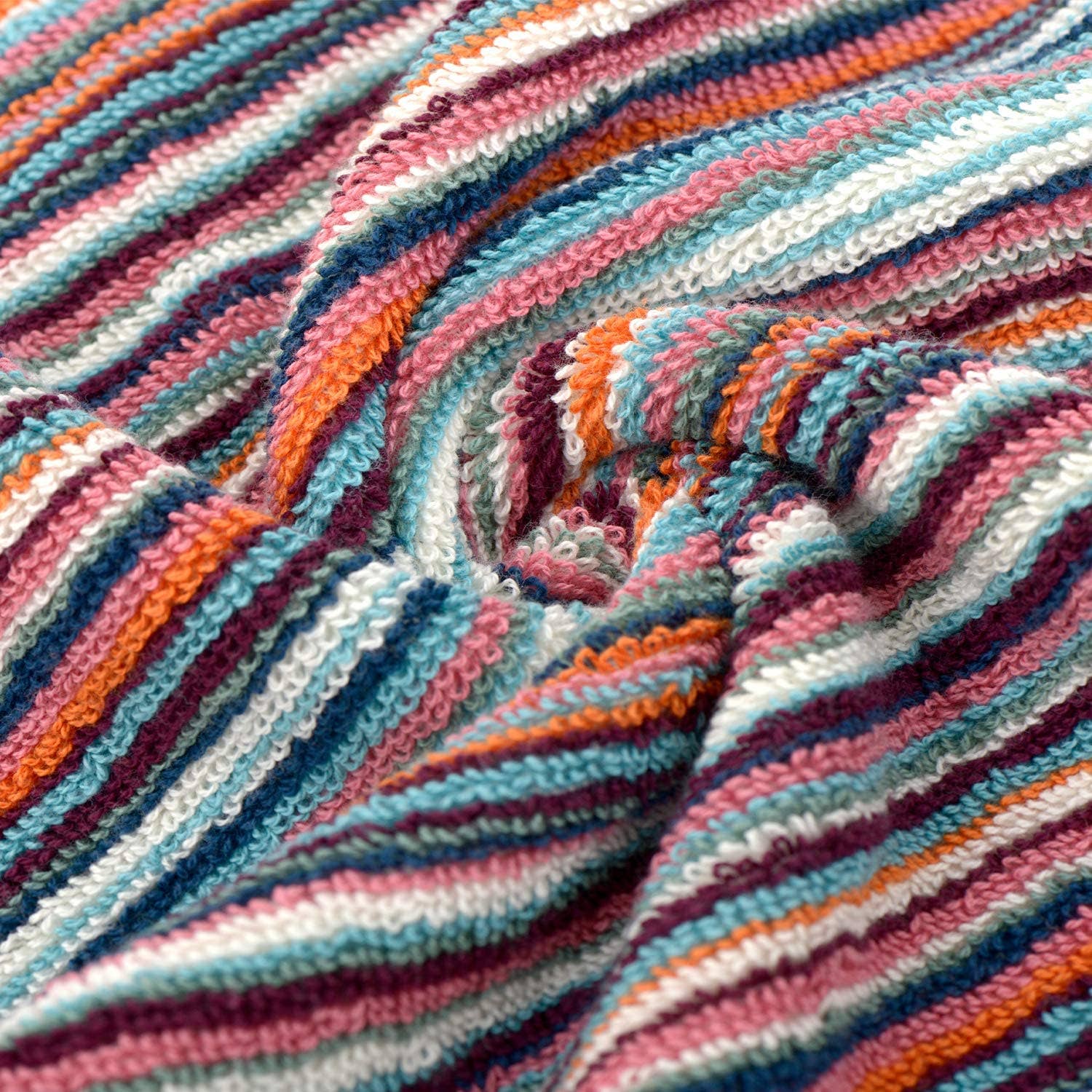Recycled Cotton Towels - Striped, Lightweight Remnant Yarn: Bath Towel