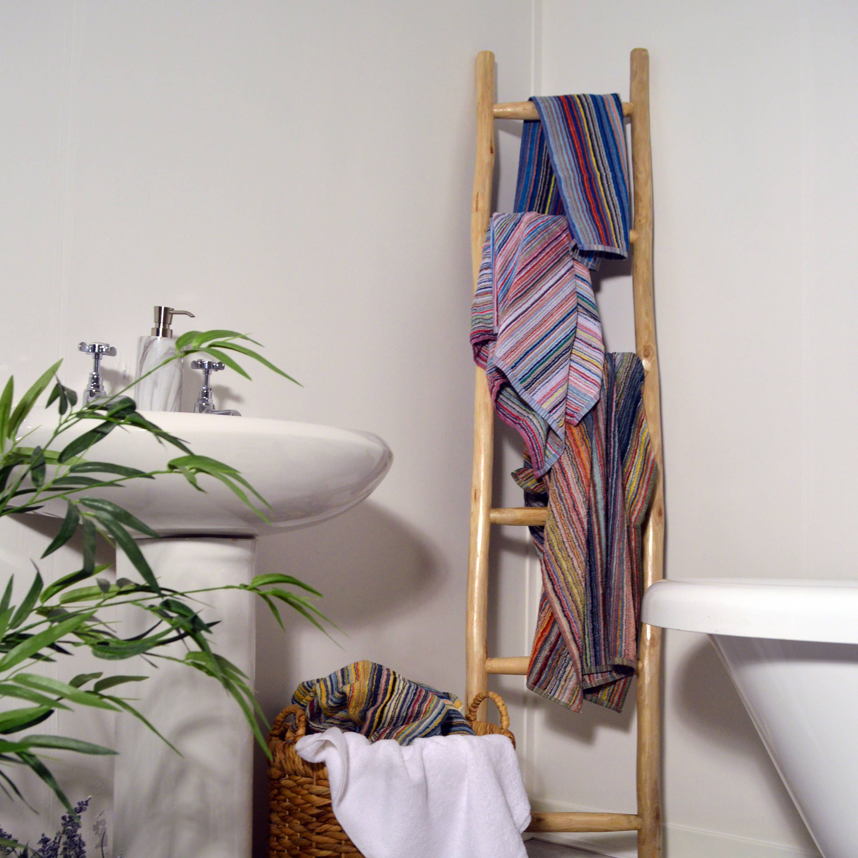 Recycled Cotton Towels - Striped, Lightweight Remnant Yarn: Bath Sheet