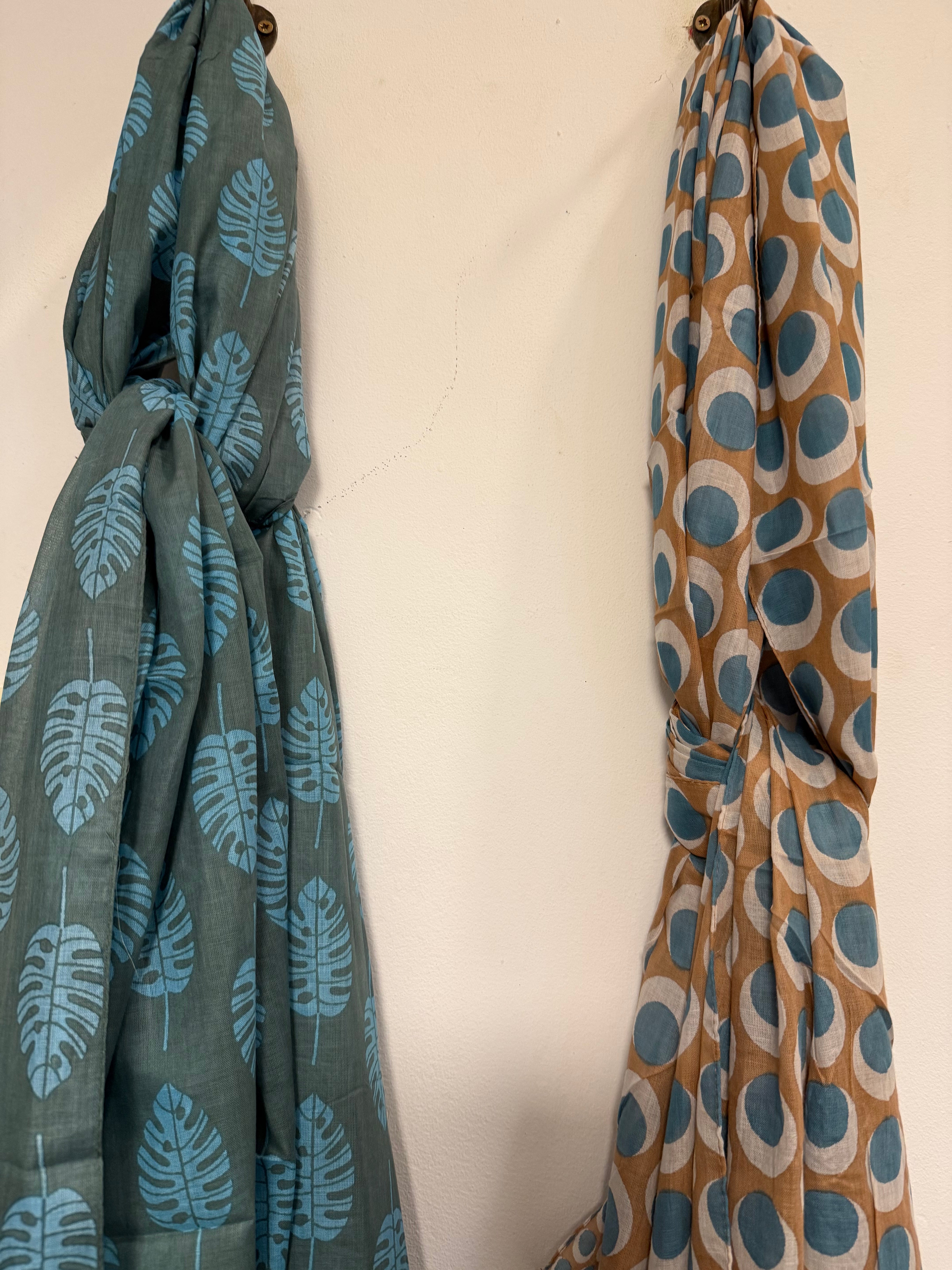 Cotton Leaf or Spotted Long Scarf 180cms x 100cms