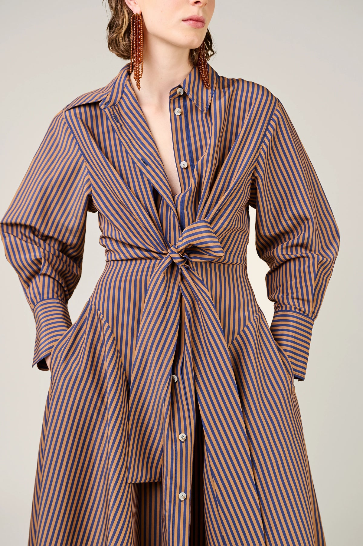 Alara Tie Front Shirt Dress