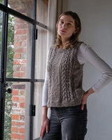 Amita Knitted Vest in 100% Merino Wool in Light Brown