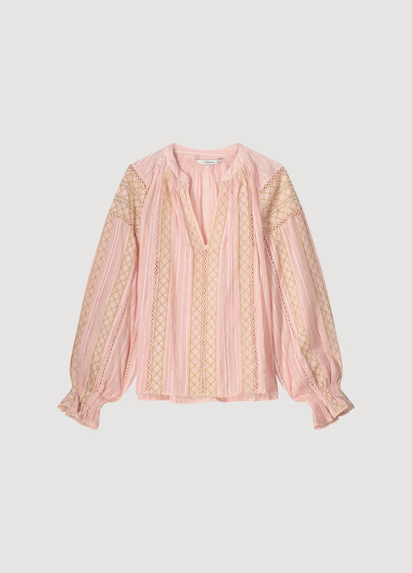 Voile Blouse in Antique Pink