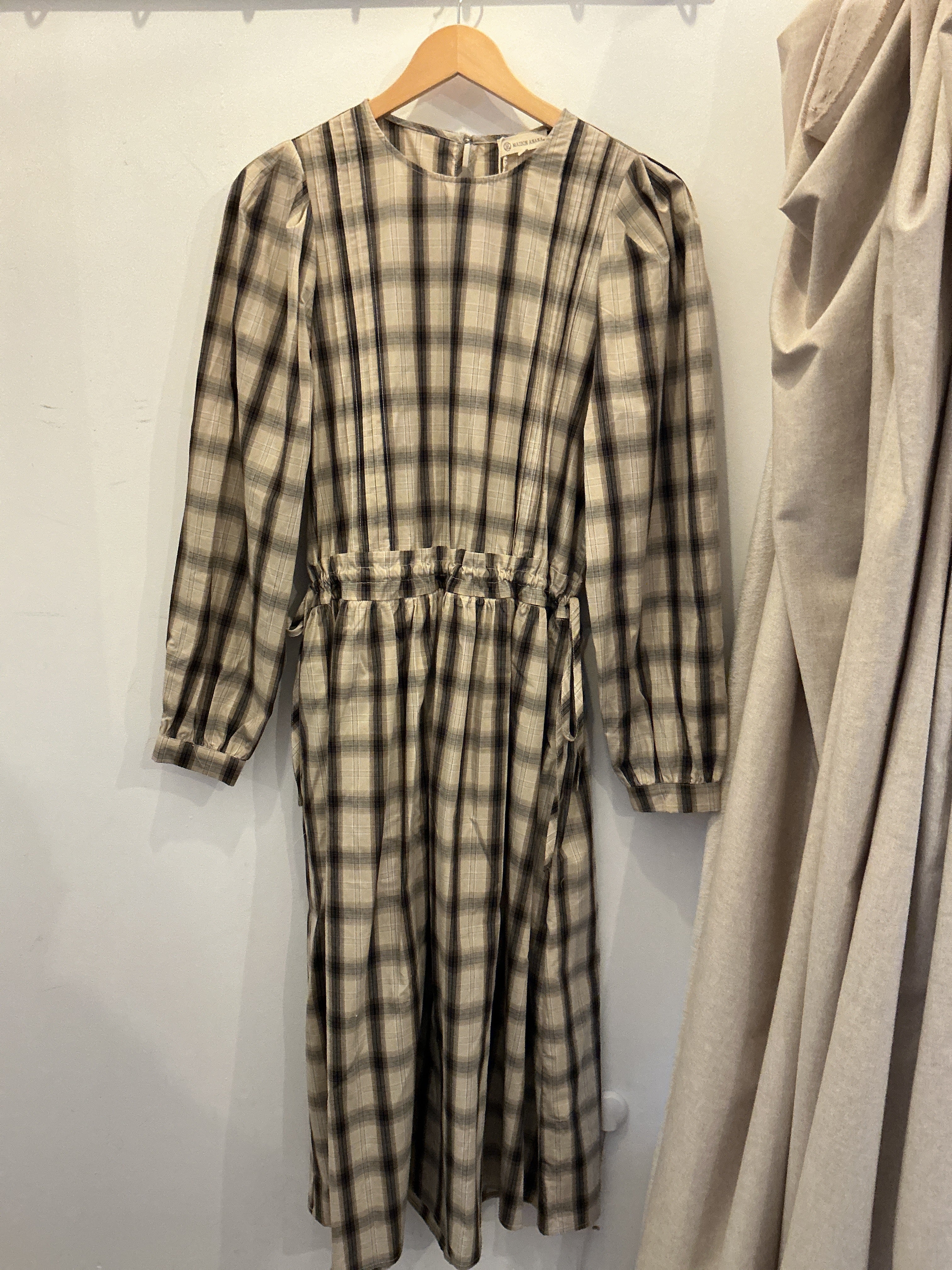Chainez Dress in Beige Check