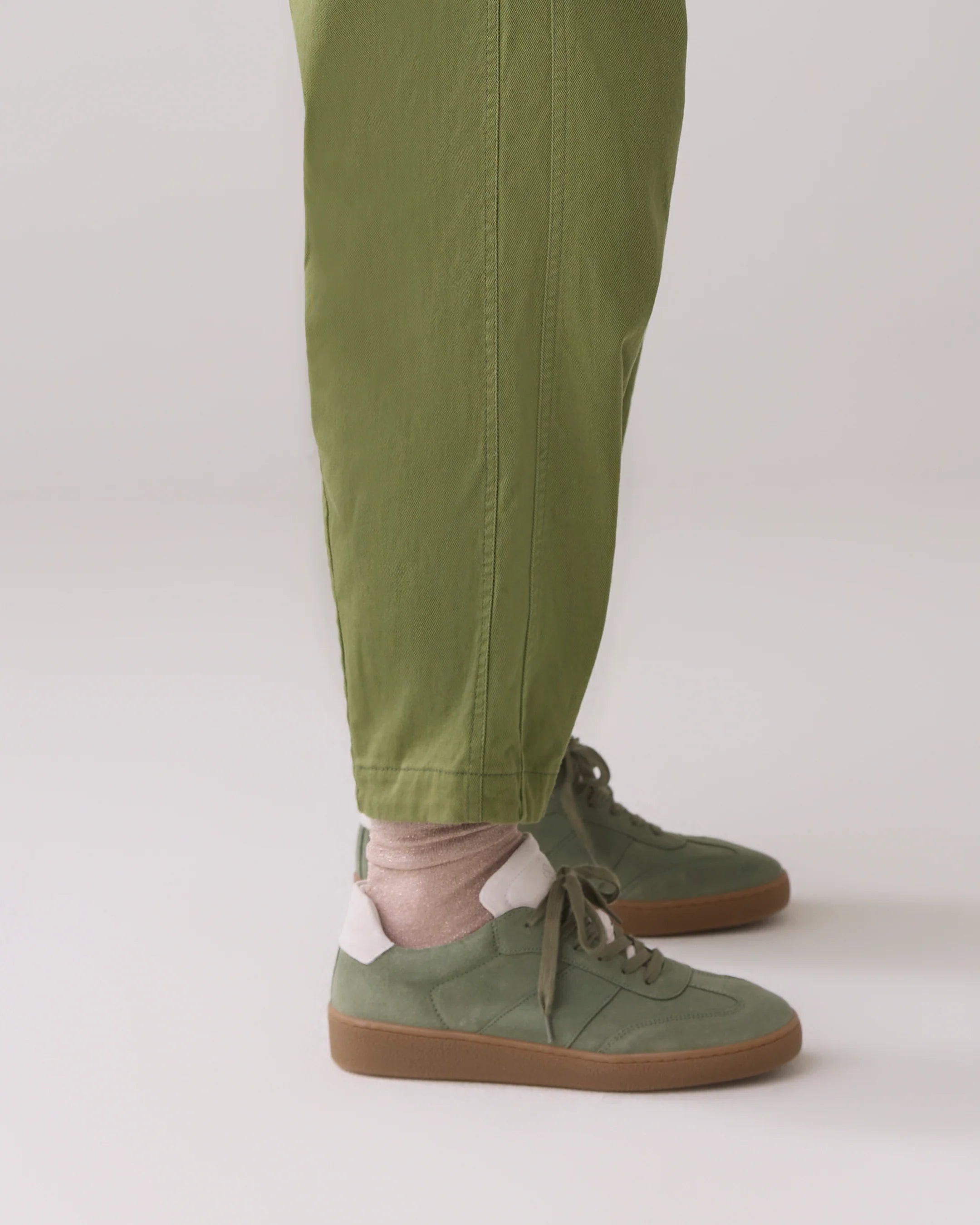 Cotton Cargo Trousers in Combat Green