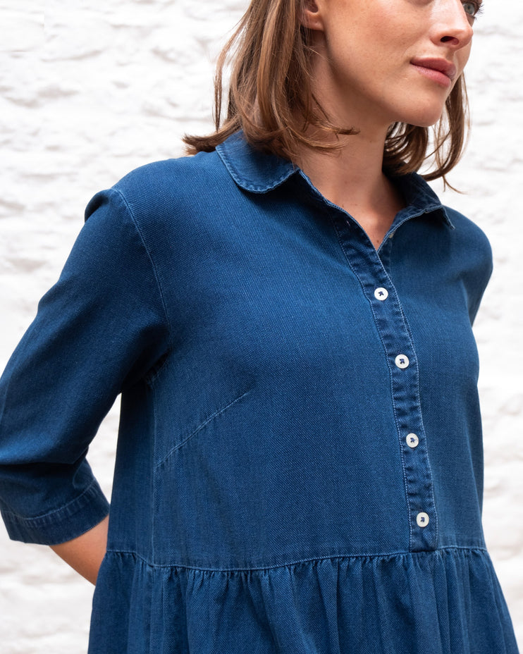 Bea Shirt Dress in Indigo Denim