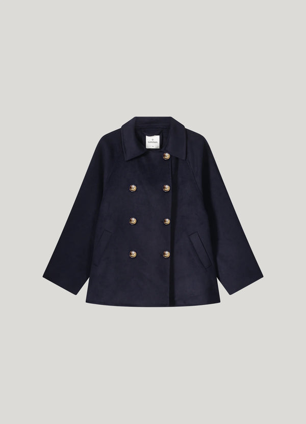 Wool Mix Midnight Blue Pea Coat