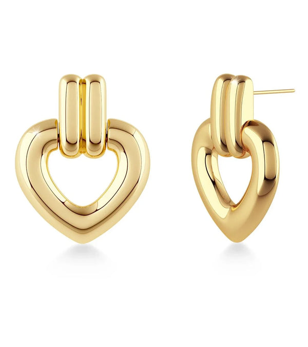 Beverley Medium Stud Earrings in 14k Gold Plating on Stainless Steel