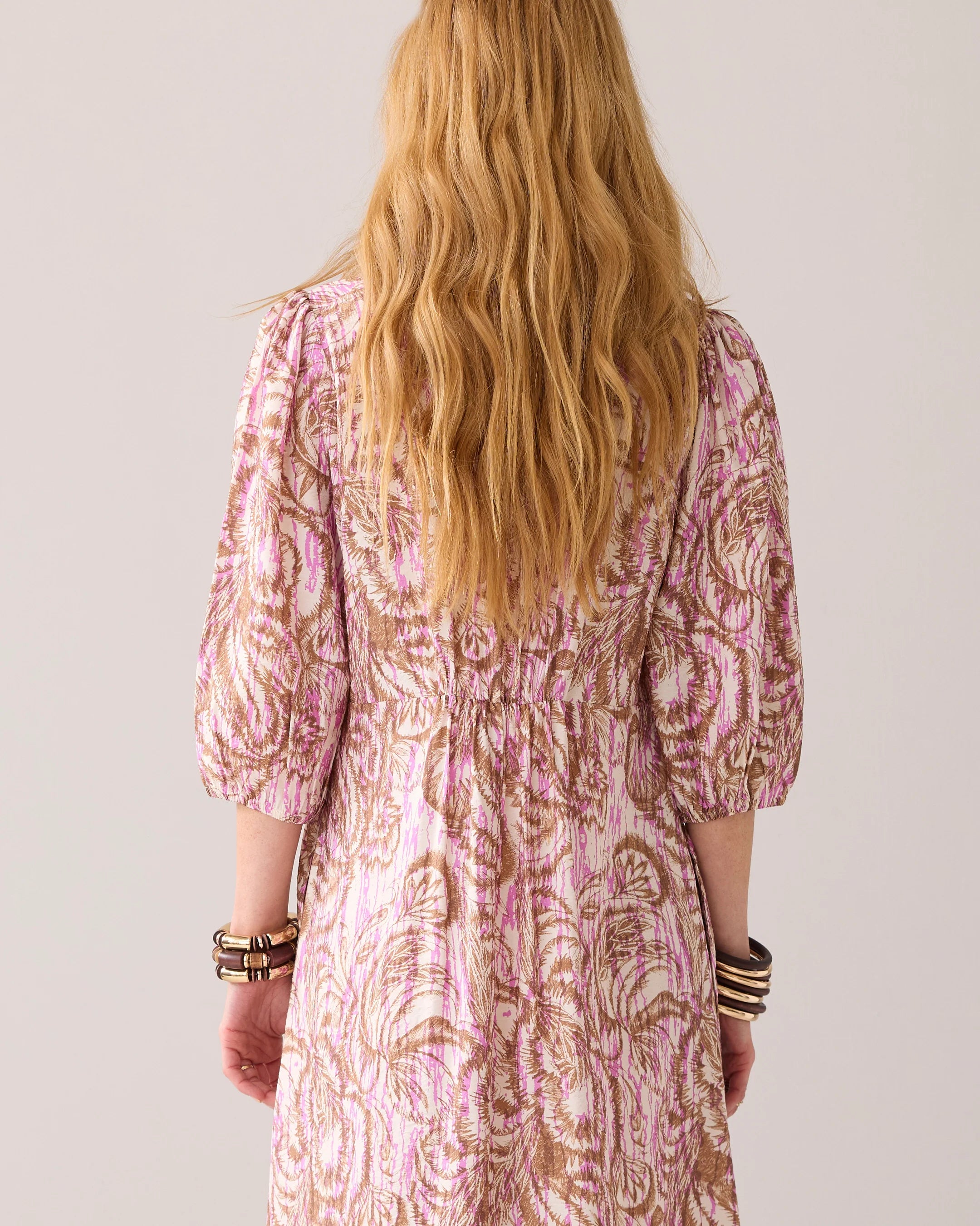 100% Viscose Maxi Dress with botanical print